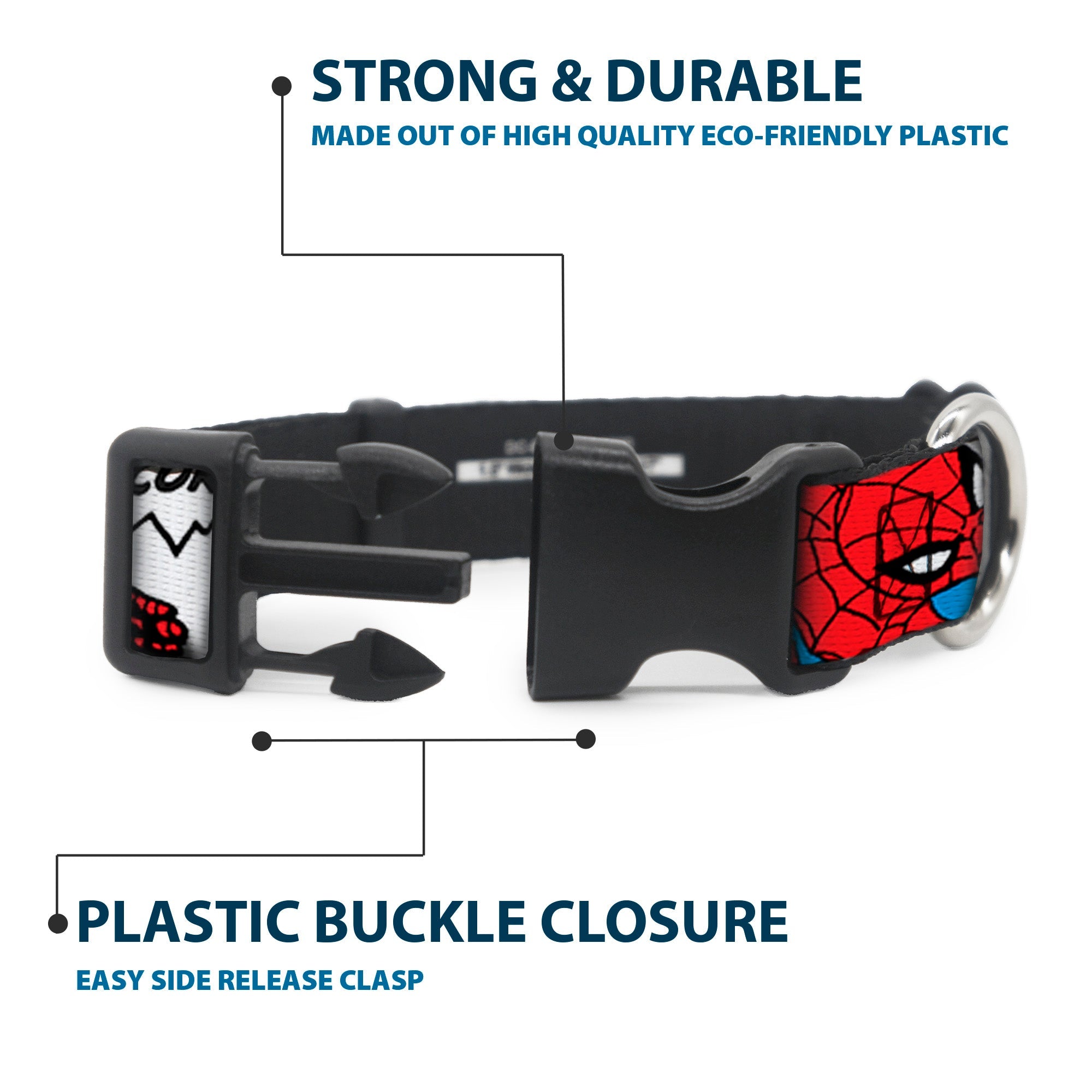 Plastic Clip Collar - Spider-Man w/Action Verbiage