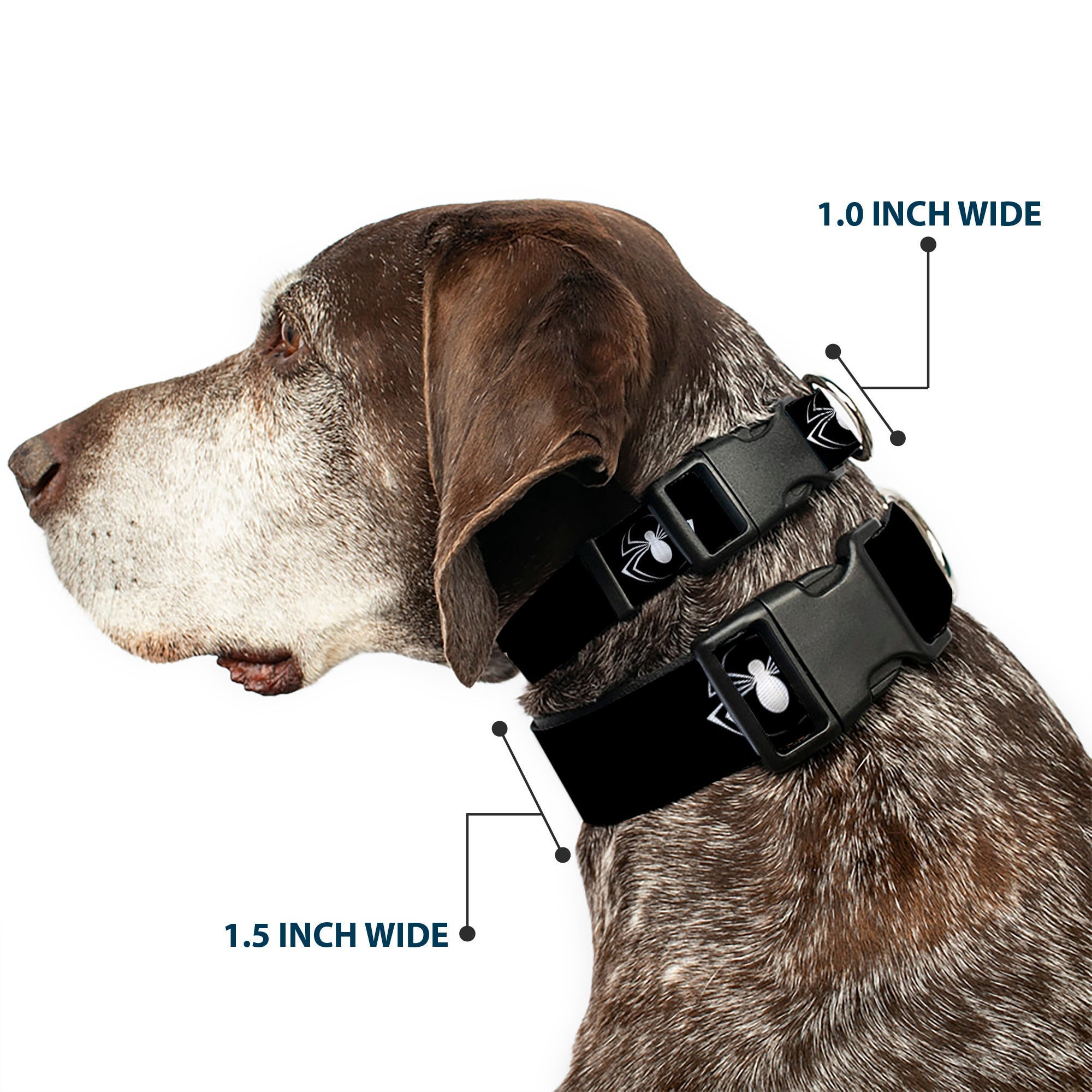 Plastic Clip Collar - Spider Logo3 Black/White