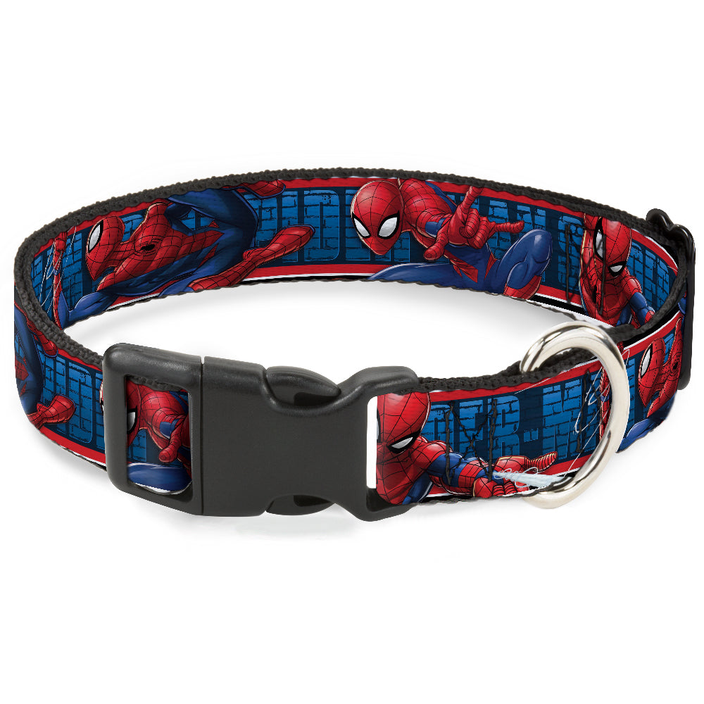 Plastic Clip Collar - SPIDER-MAN 3-Action Poses/Bricks/Stripe Blues/Red/White