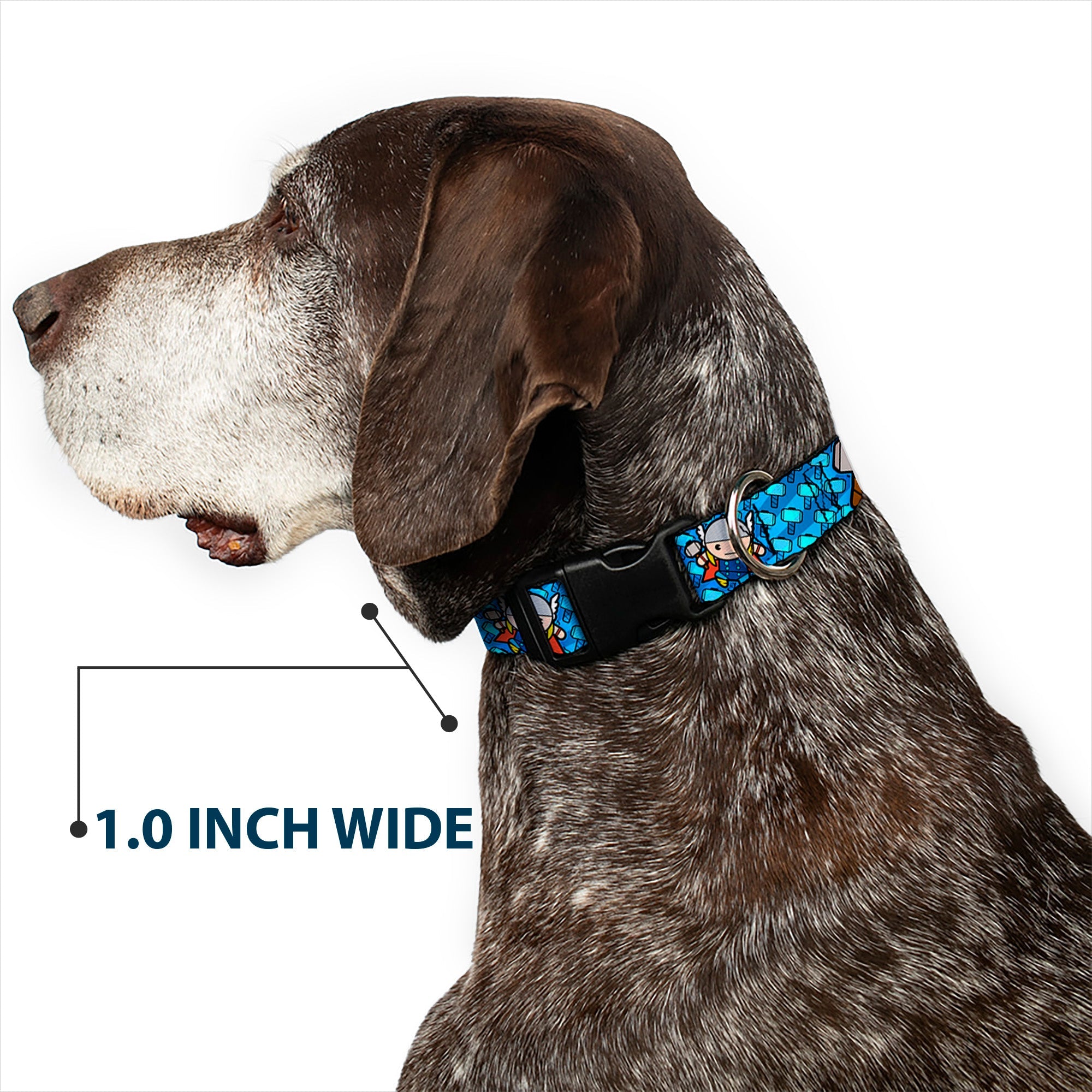Plastic Clip Collar - Kawaii Thor Poses/Hammer Monogram Blues