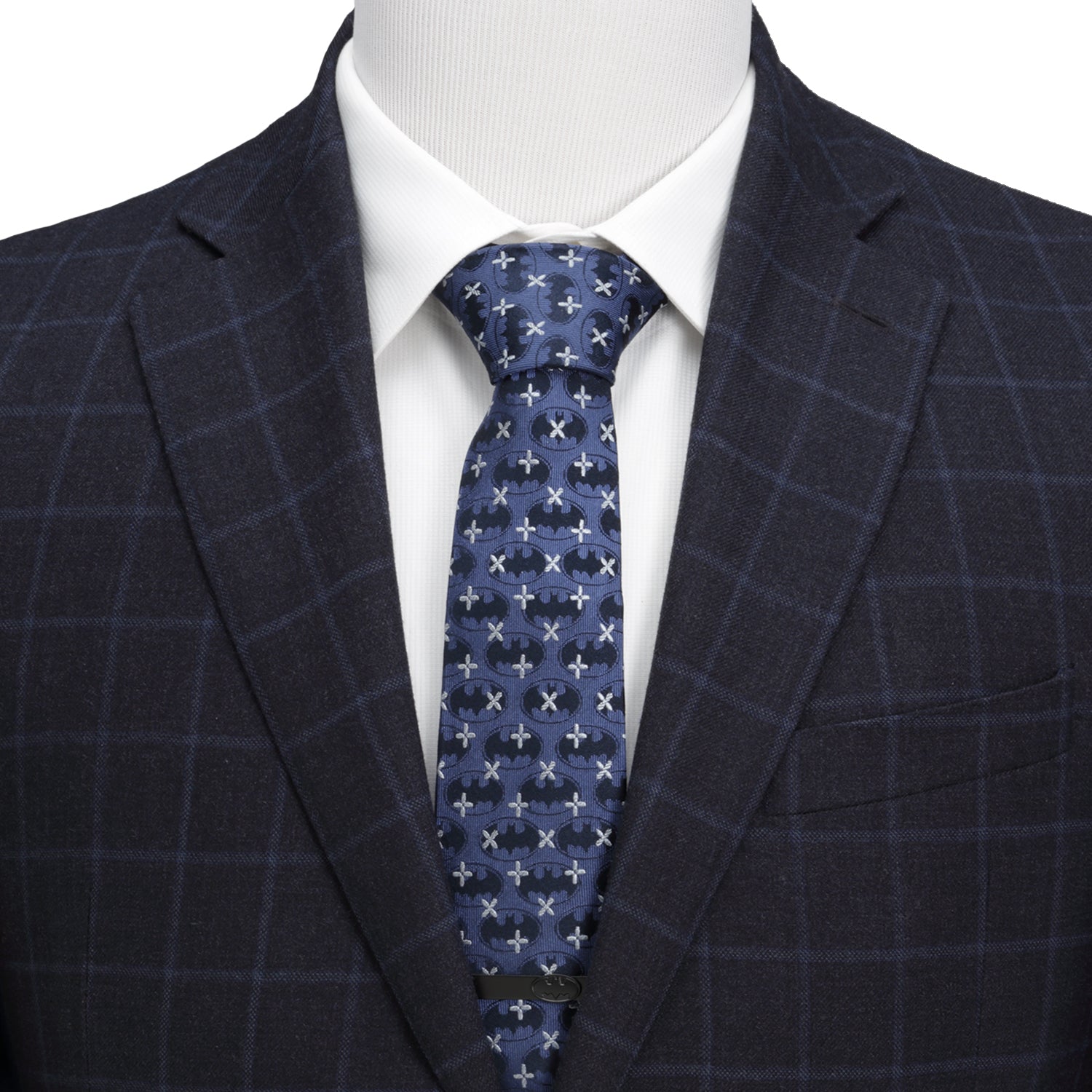 DC Batman Cross Blue Silk Men's Tie