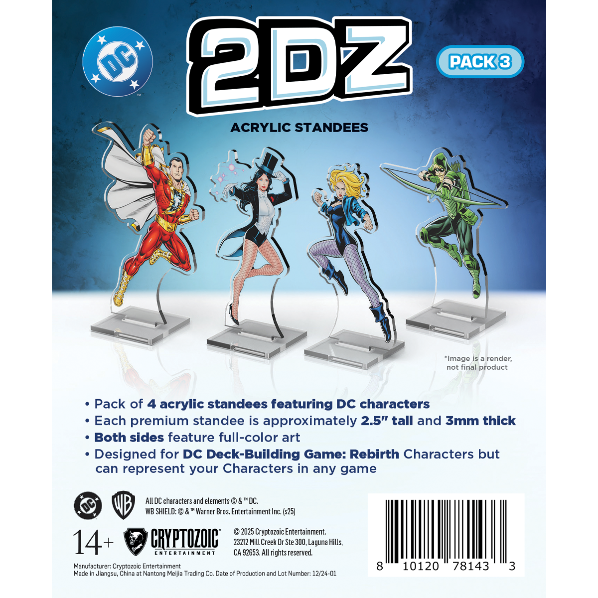 DC 2DZ Acrylic Standees: Pack 3