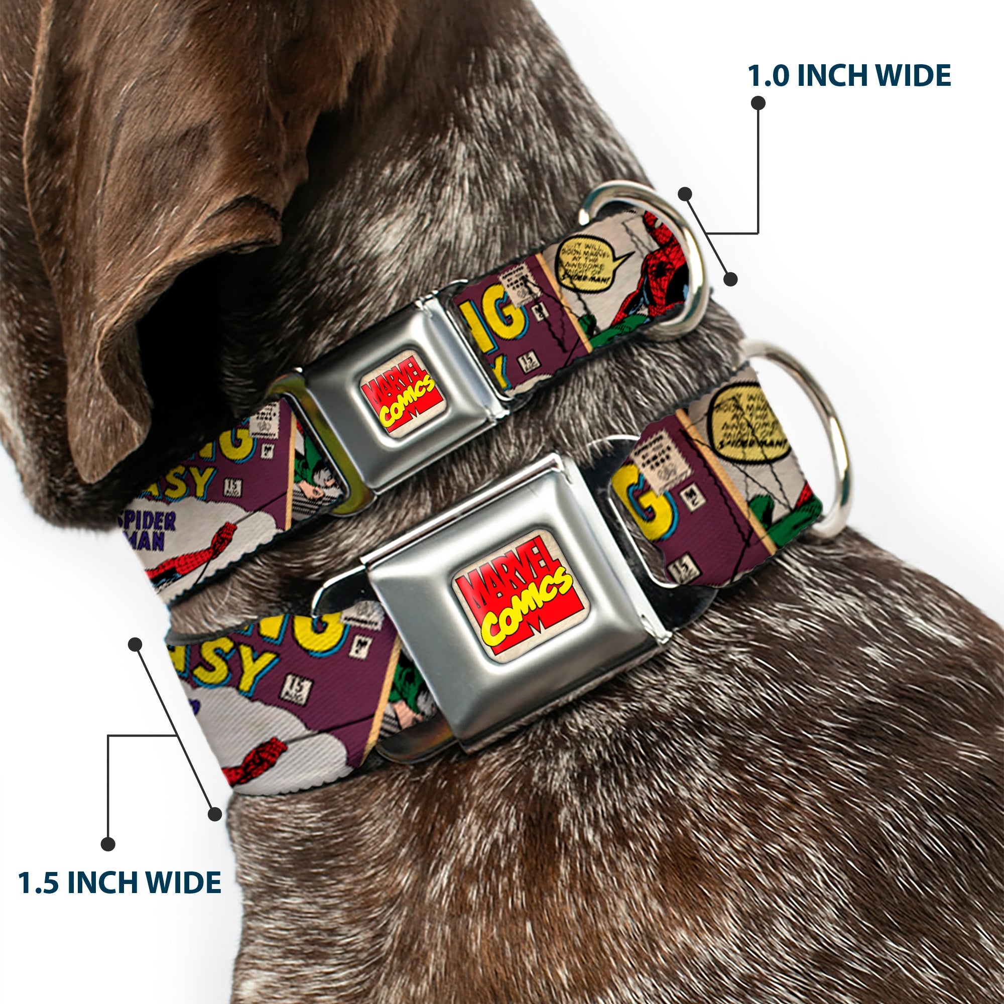 Marvel Comics Seatbelt Buckle Collar - Spider-Man AMAZING FANTASY Cover Pose