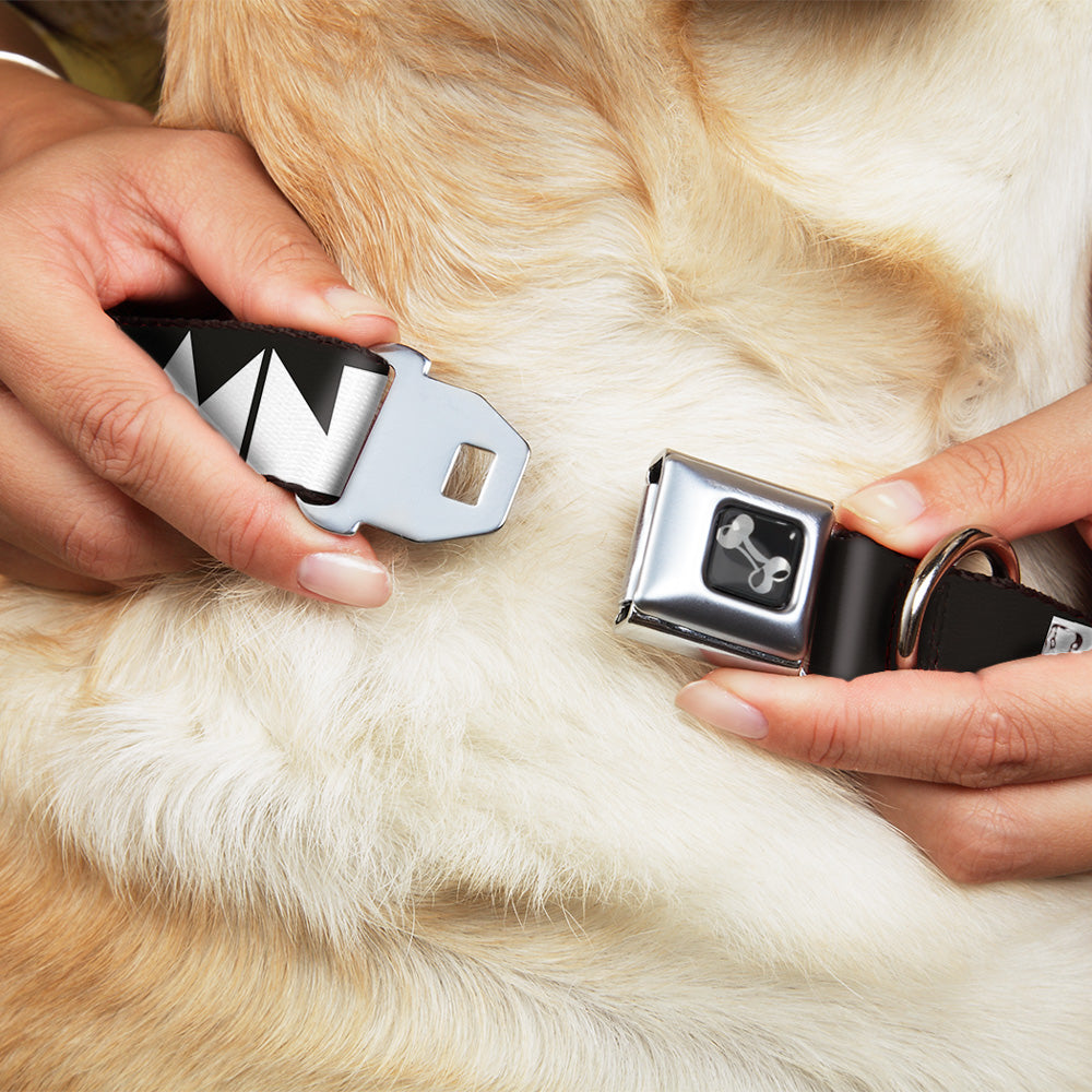Dog Bone Seatbelt Buckle Collar - BUCKLE-DOWN Shapes Black/White