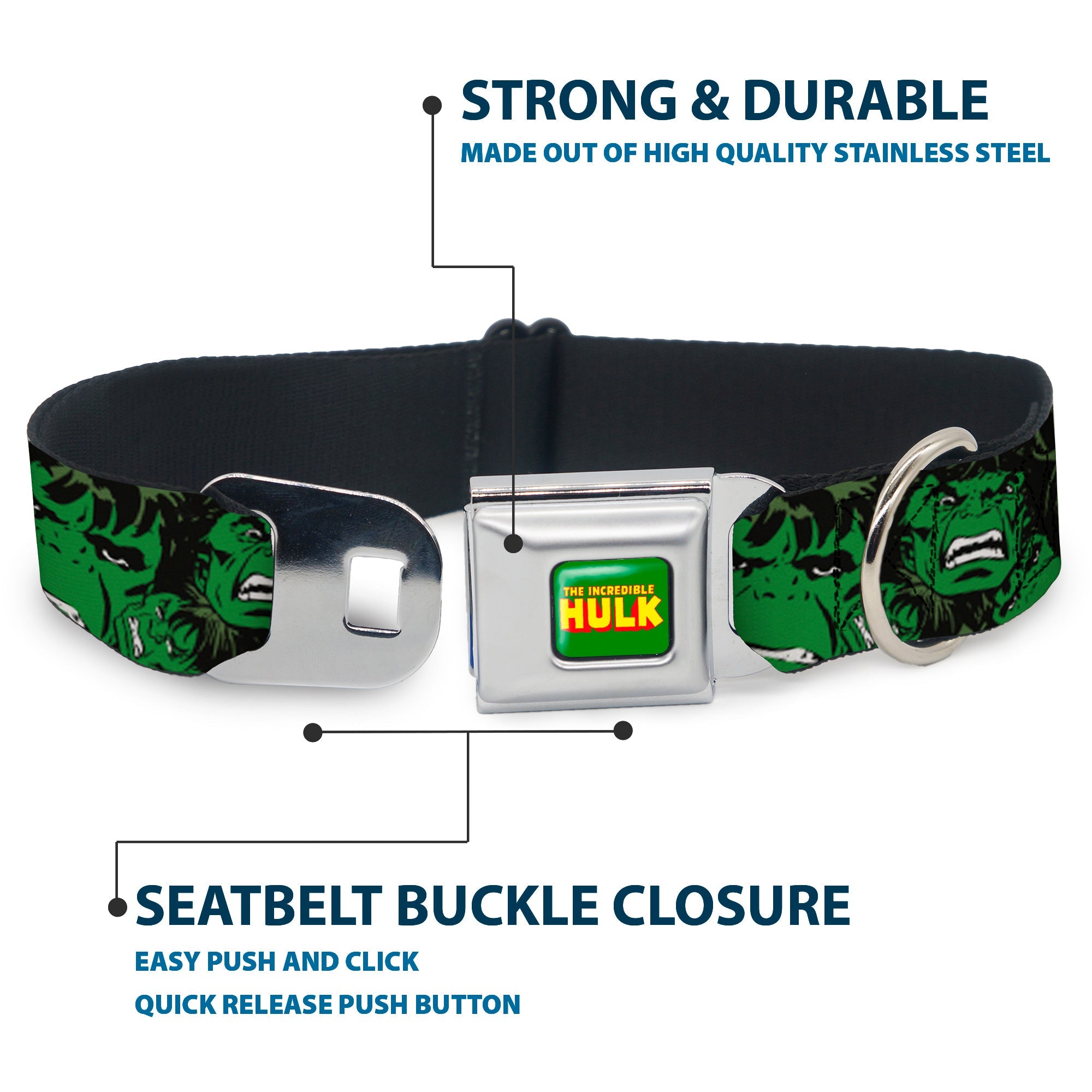 THE HULK Seatbelt Buckle Collar - The Hulk Stacked