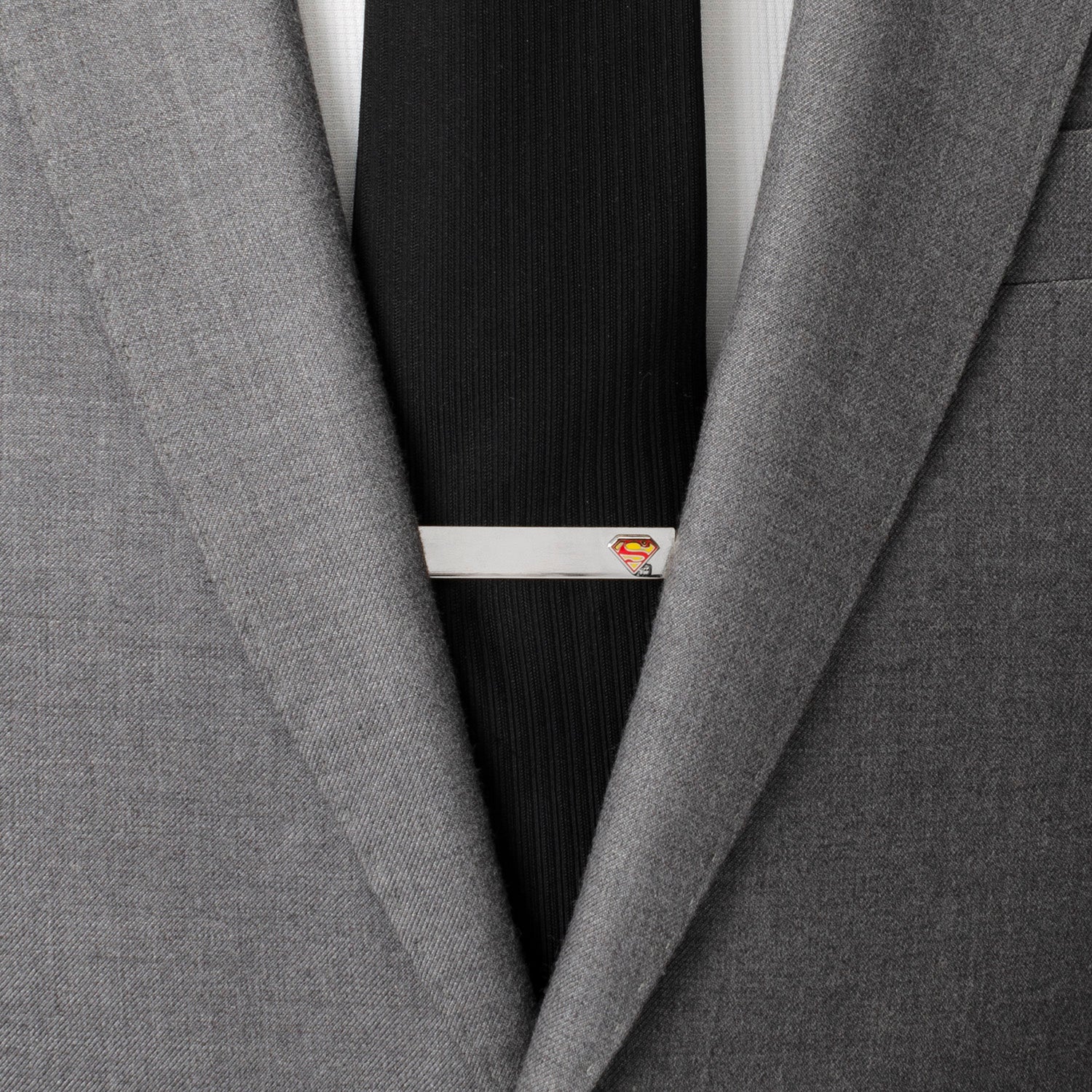 DC Superman Hidden Message Silver Tie Bar