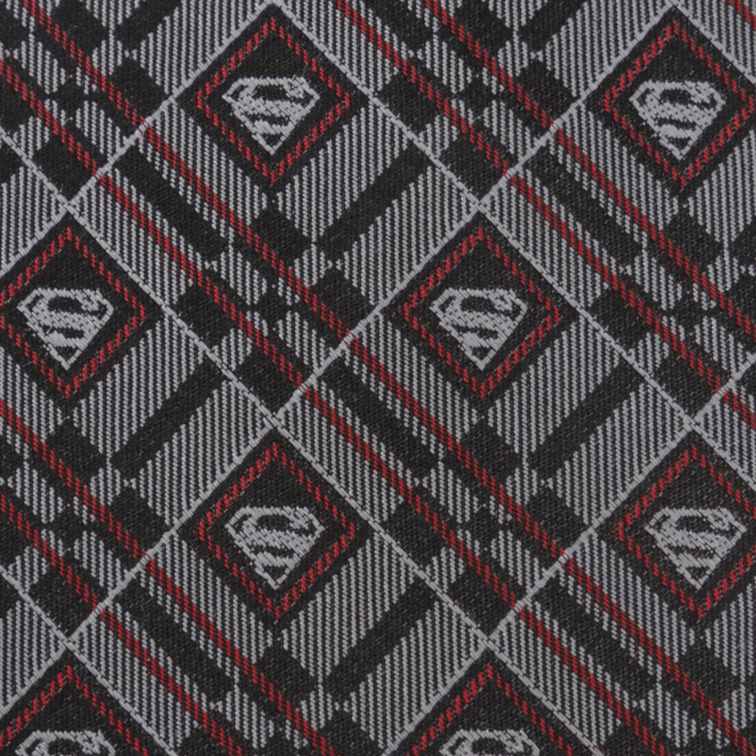 DC Superman Geometric Gray Silk Men's Tie