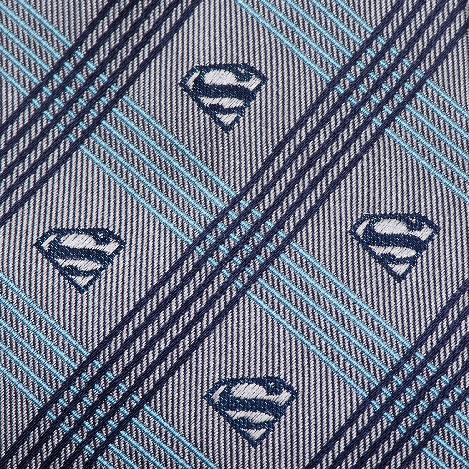 DC Superman Gray Plaid Tie