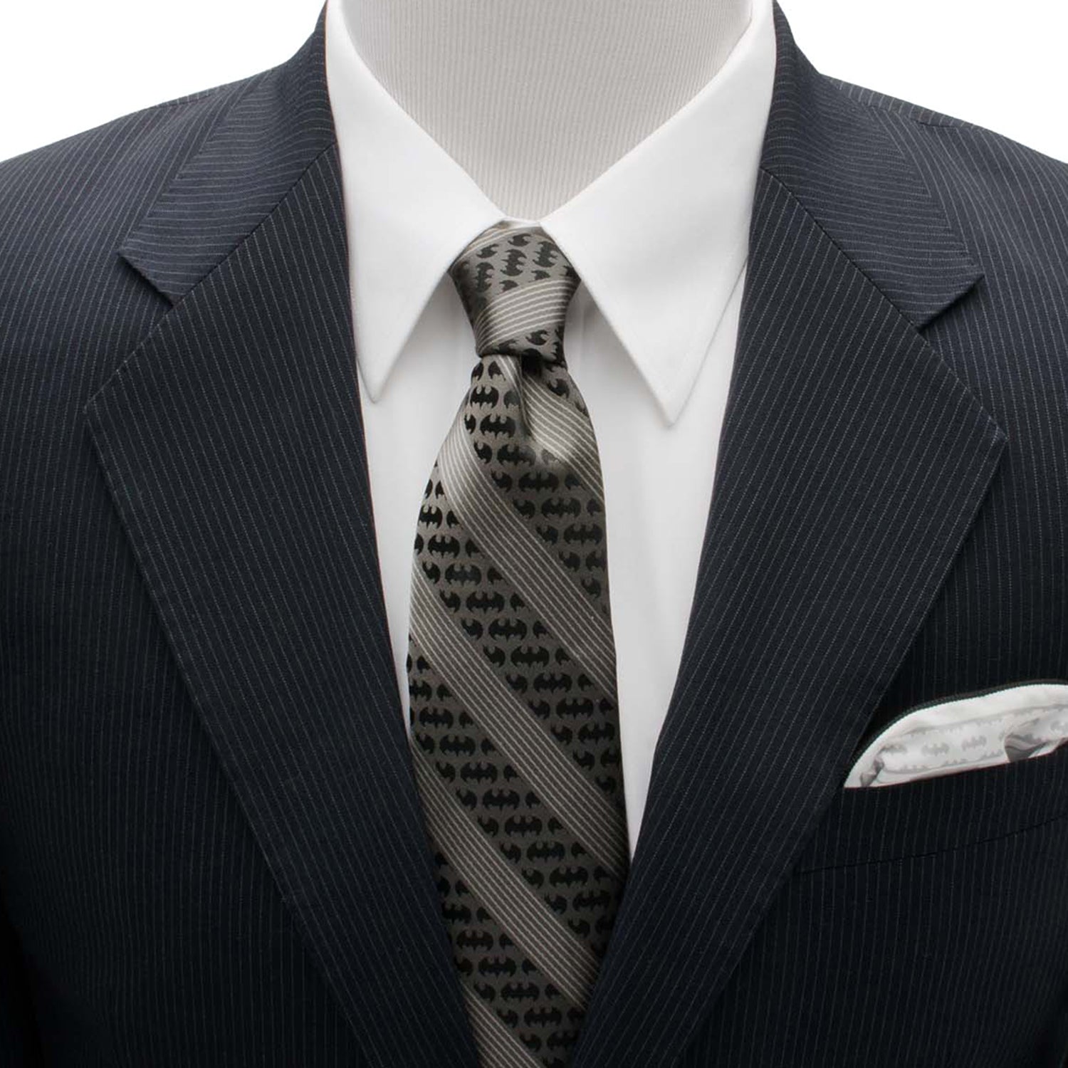 DC Batman Black Pinstripe Tie