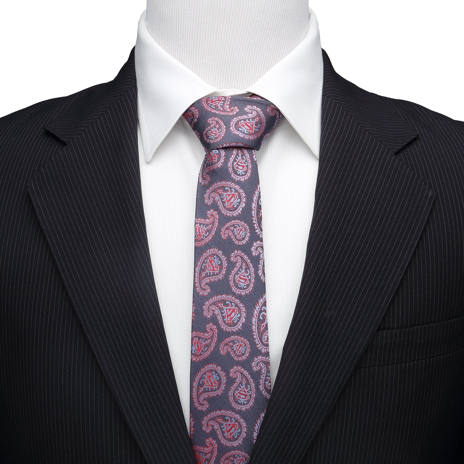 DC Superman Red and Blue Paisley Tie