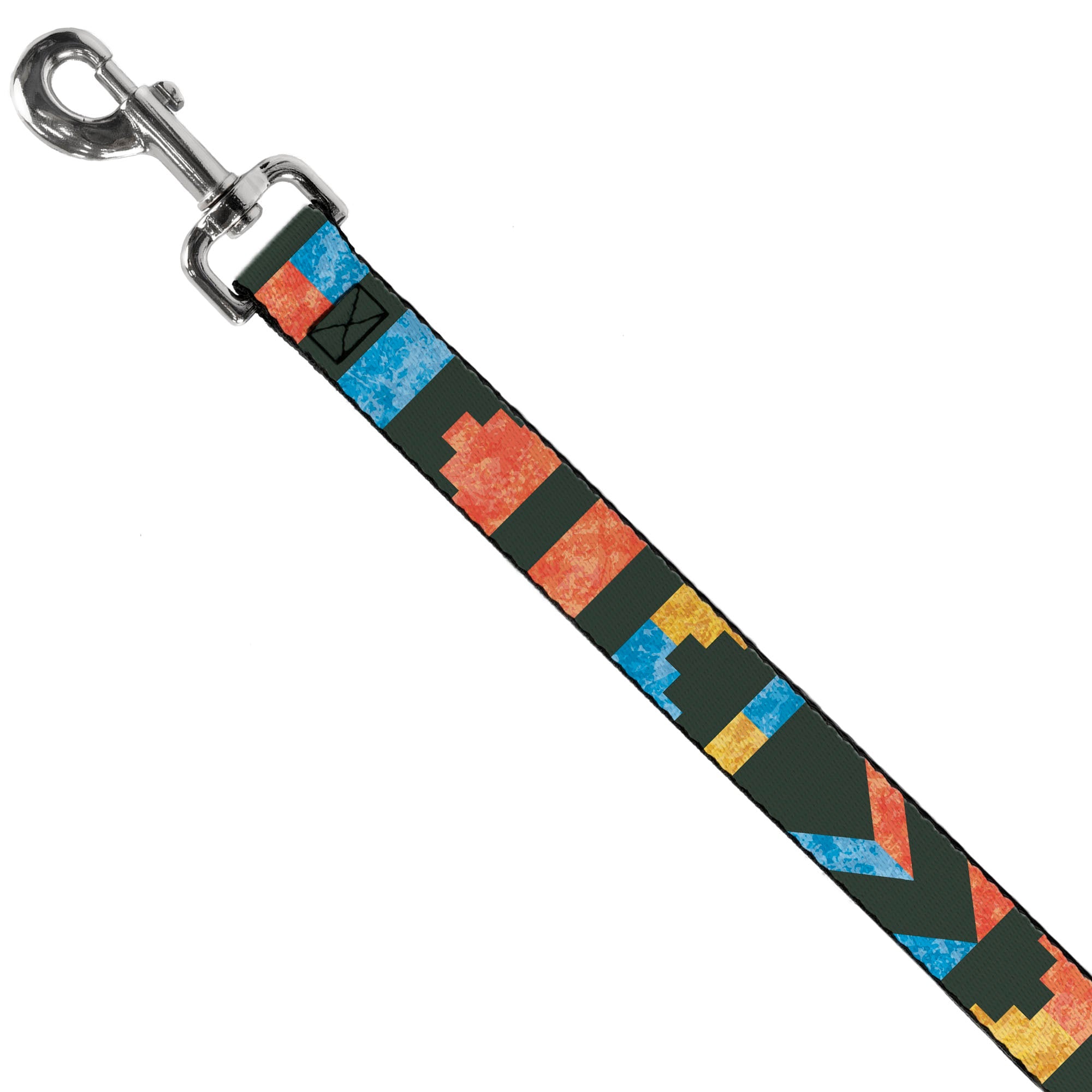 Dog Leash - Geometric8 Charcoal/Orange/Gold/Blue