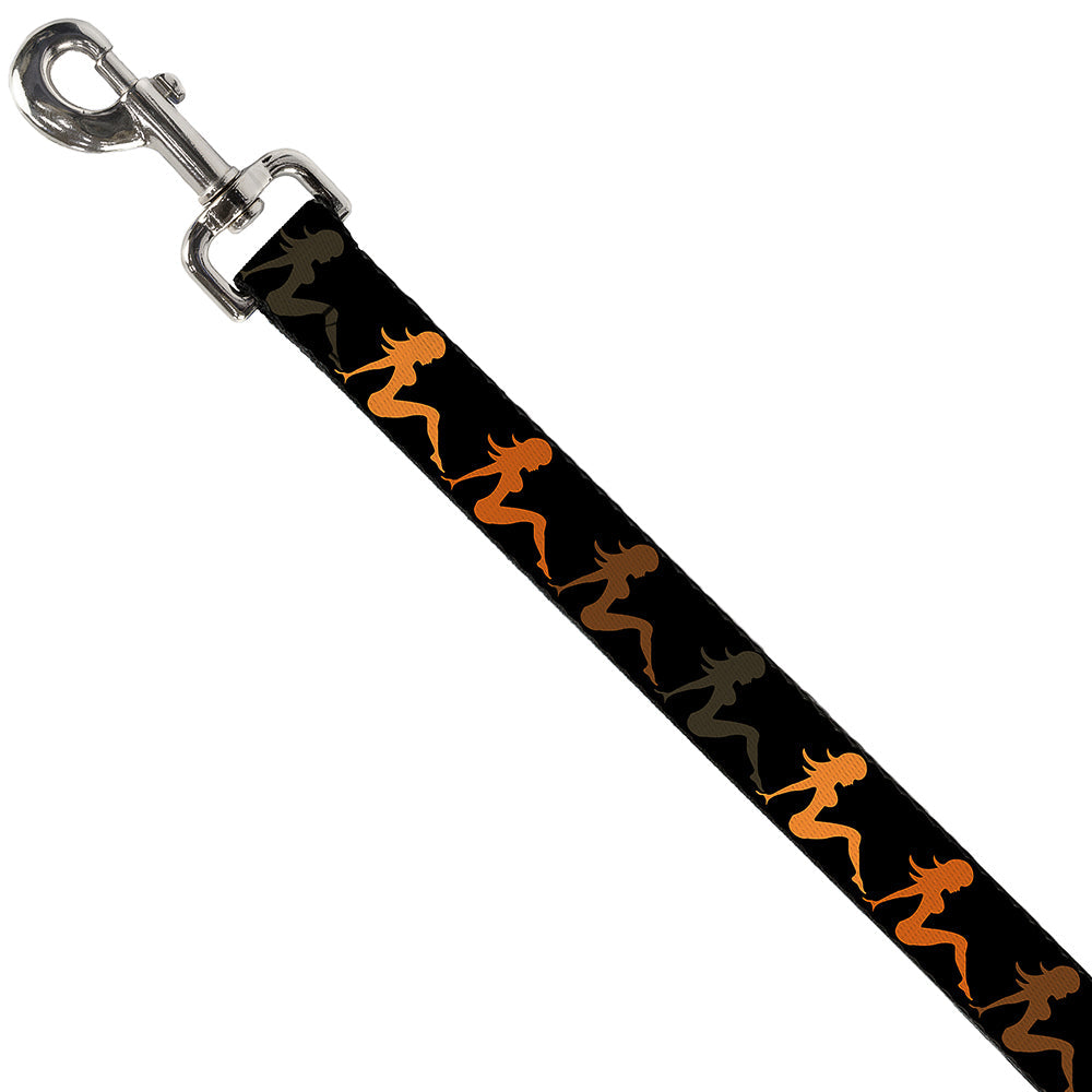 Dog Leash - Mud Flap Girl Repeat Black/Orange Fade