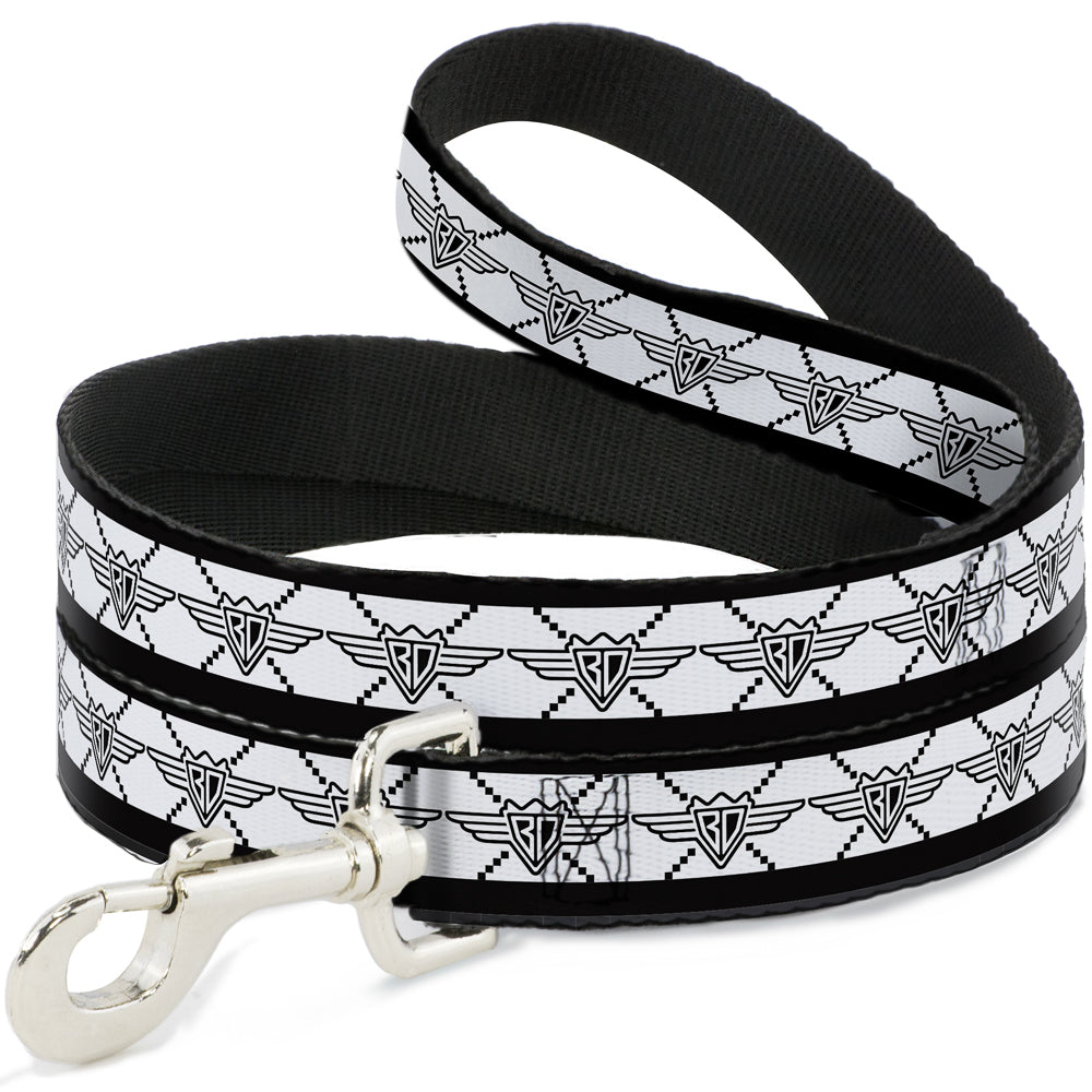 Dog Leash - BD Monogram2 White/Black