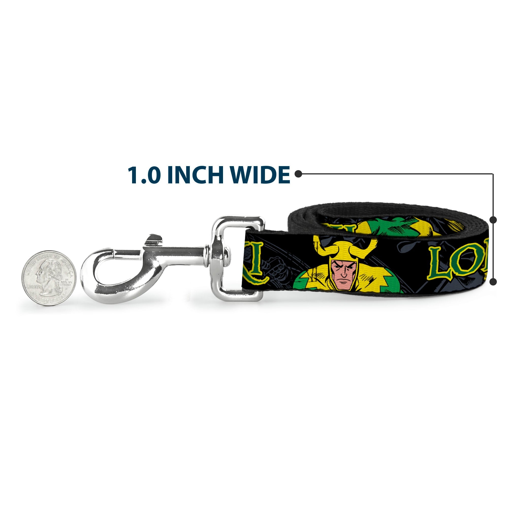 Dog Leash - LOKI in Action Black/Gray/Yellow/Green