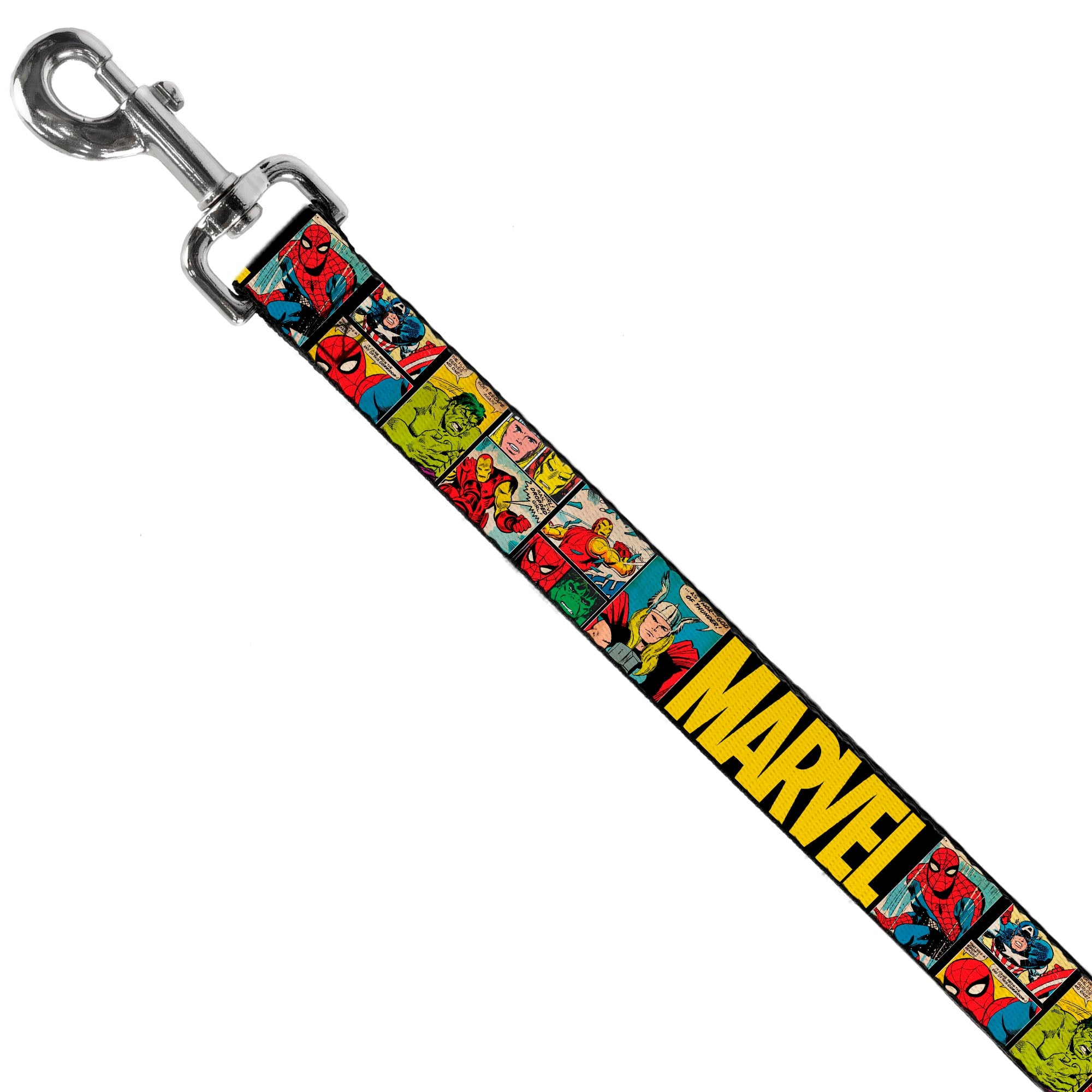 Dog Leash - MARVEL/Retro Comic Panels Black/Yellow