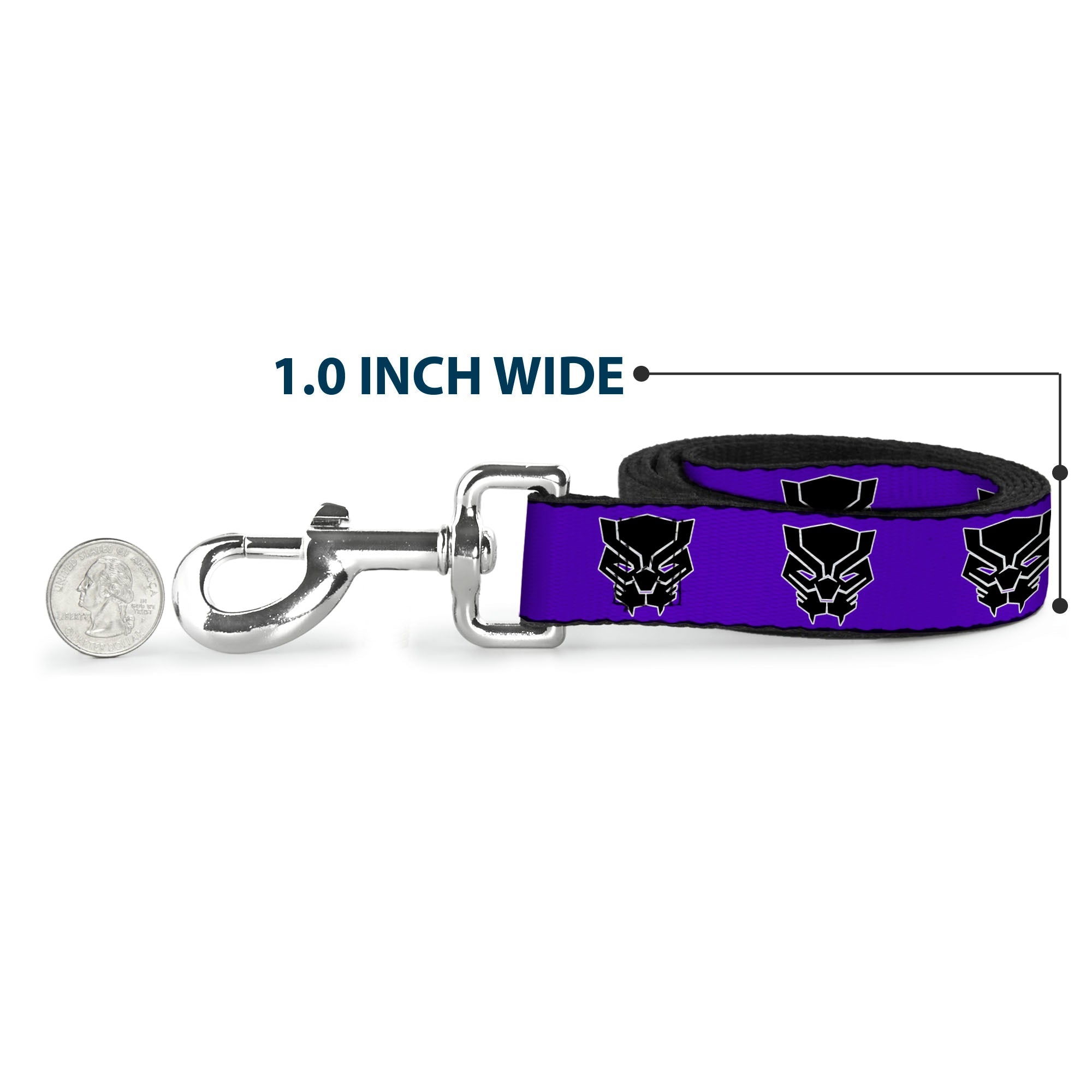Dog Leash - Black Panther Avengers Icon Purple/White/Black