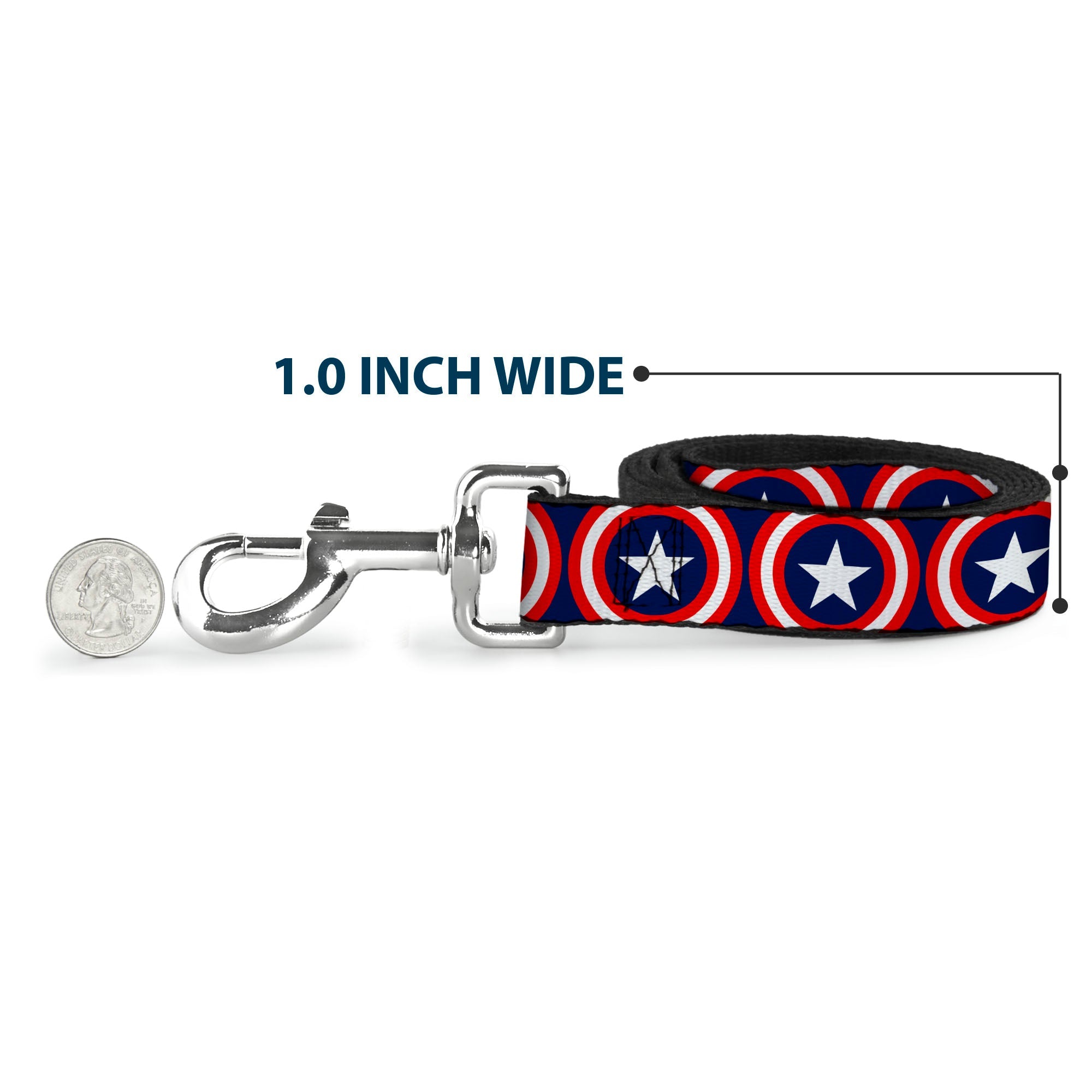 Dog Leash - Captain America Shield Repeat Navy