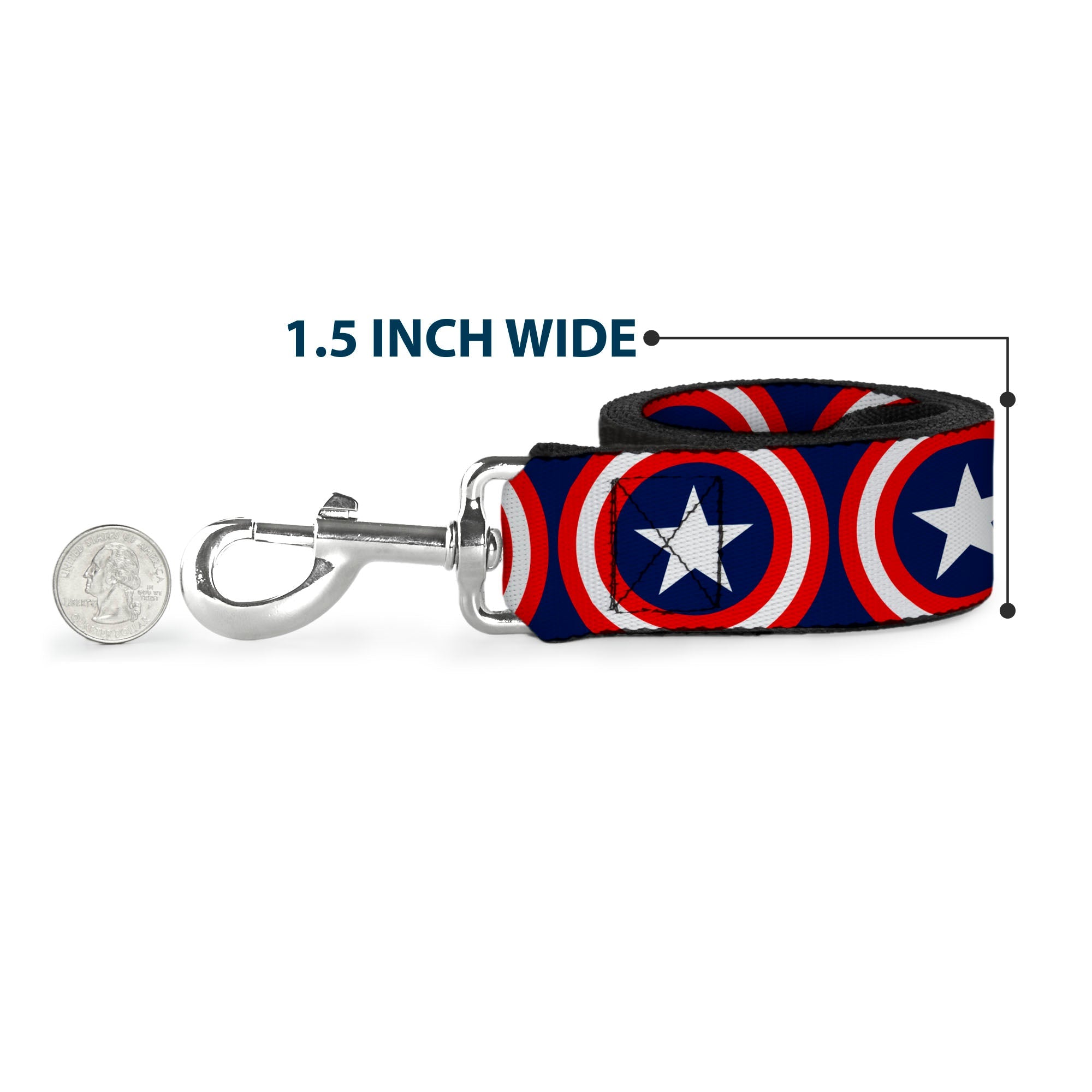 Dog Leash - Captain America Shield Repeat Navy
