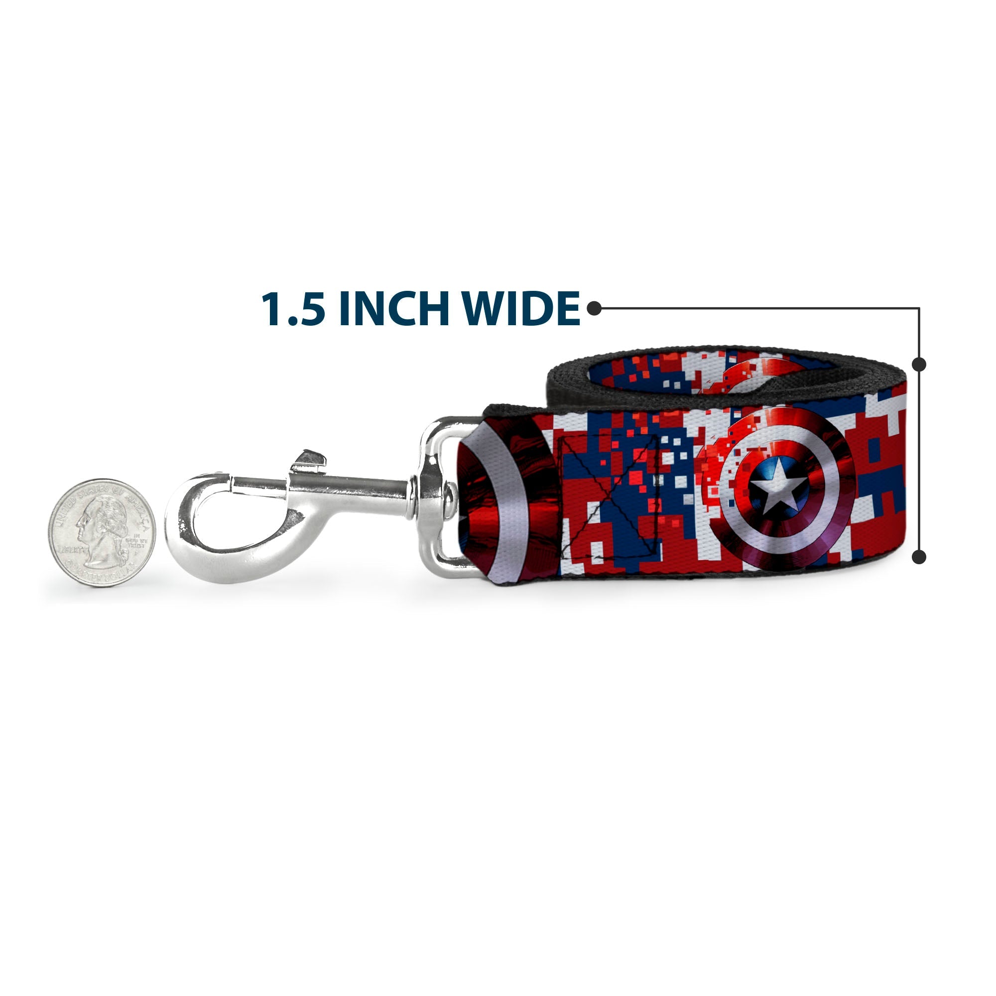 Dog Leash - Captain America Shield Digital Camo Blue/White/Red