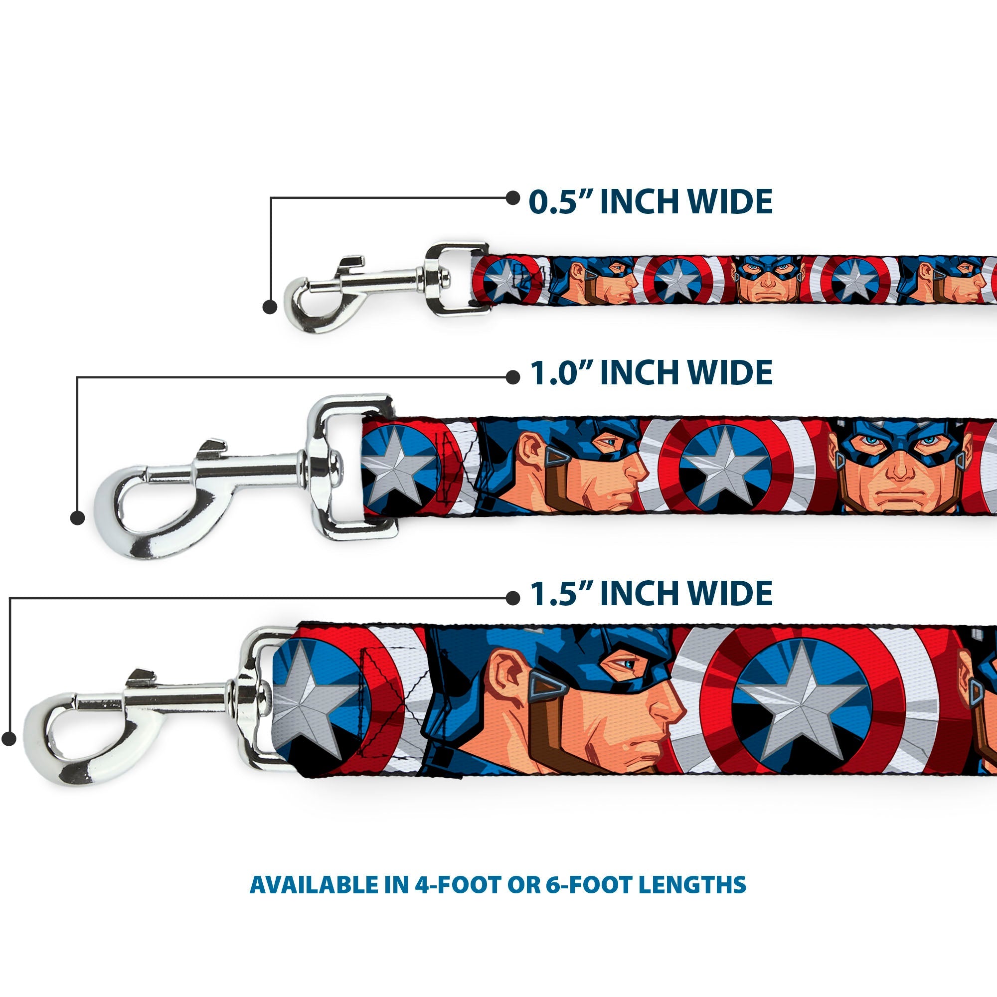 Dog Leash - Captain America Face Turns/Shield CLOSE-UP