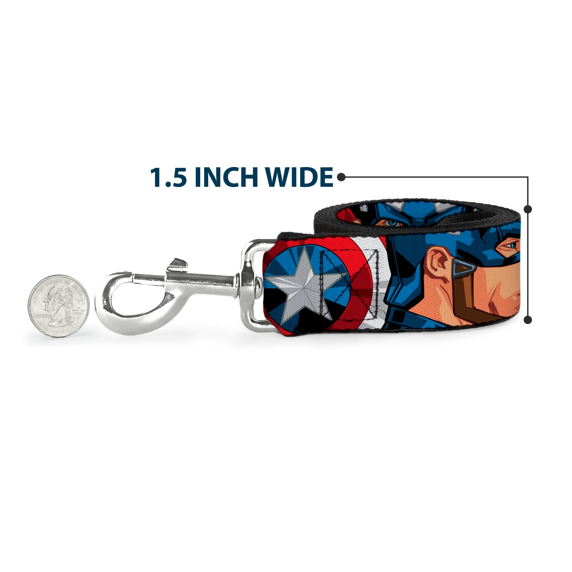 Dog Leash - Captain America Face Turns/Shield CLOSE-UP