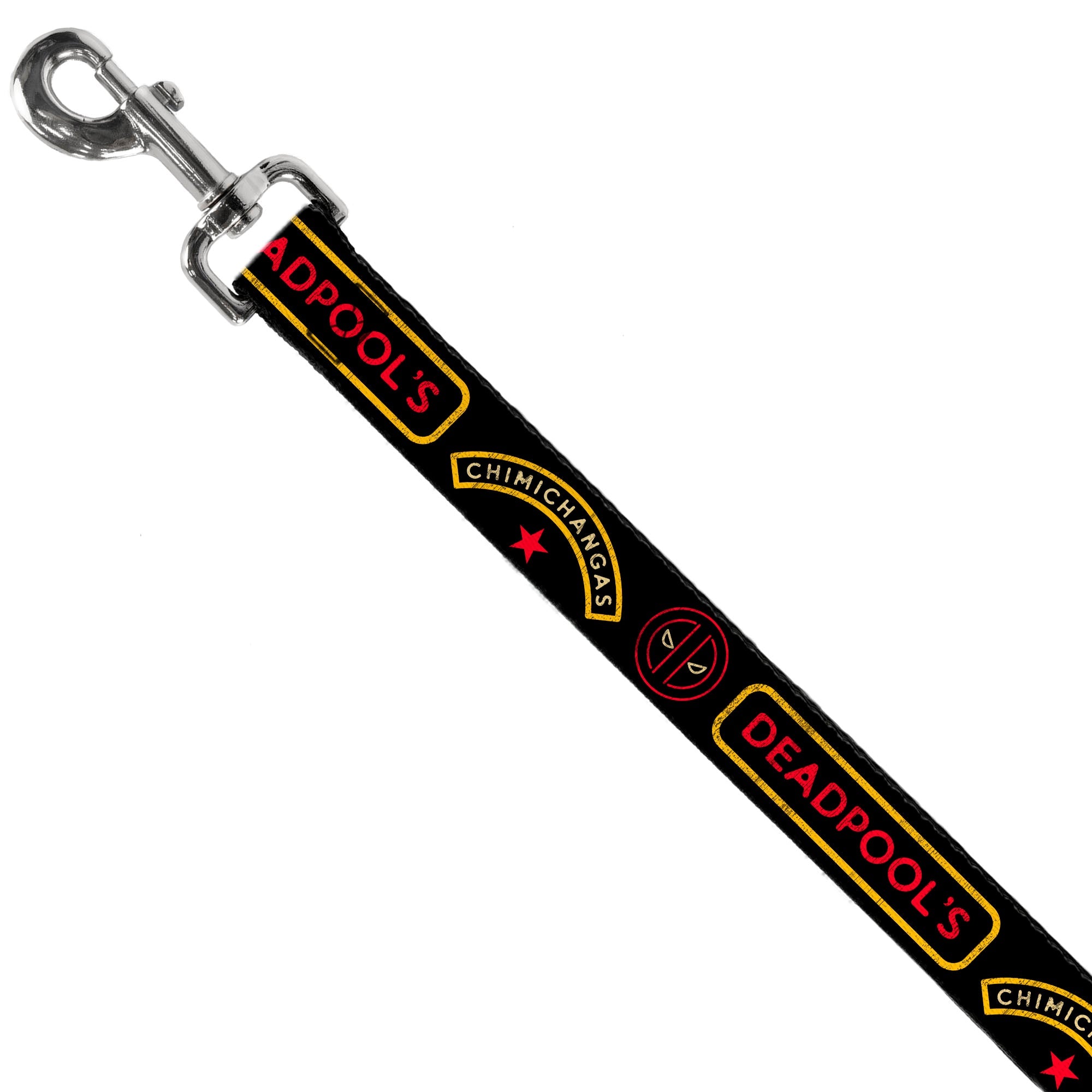 Dog Leash - DEADPOOL'S CHIMICHANGAS and Logo Black/Gold/Red
