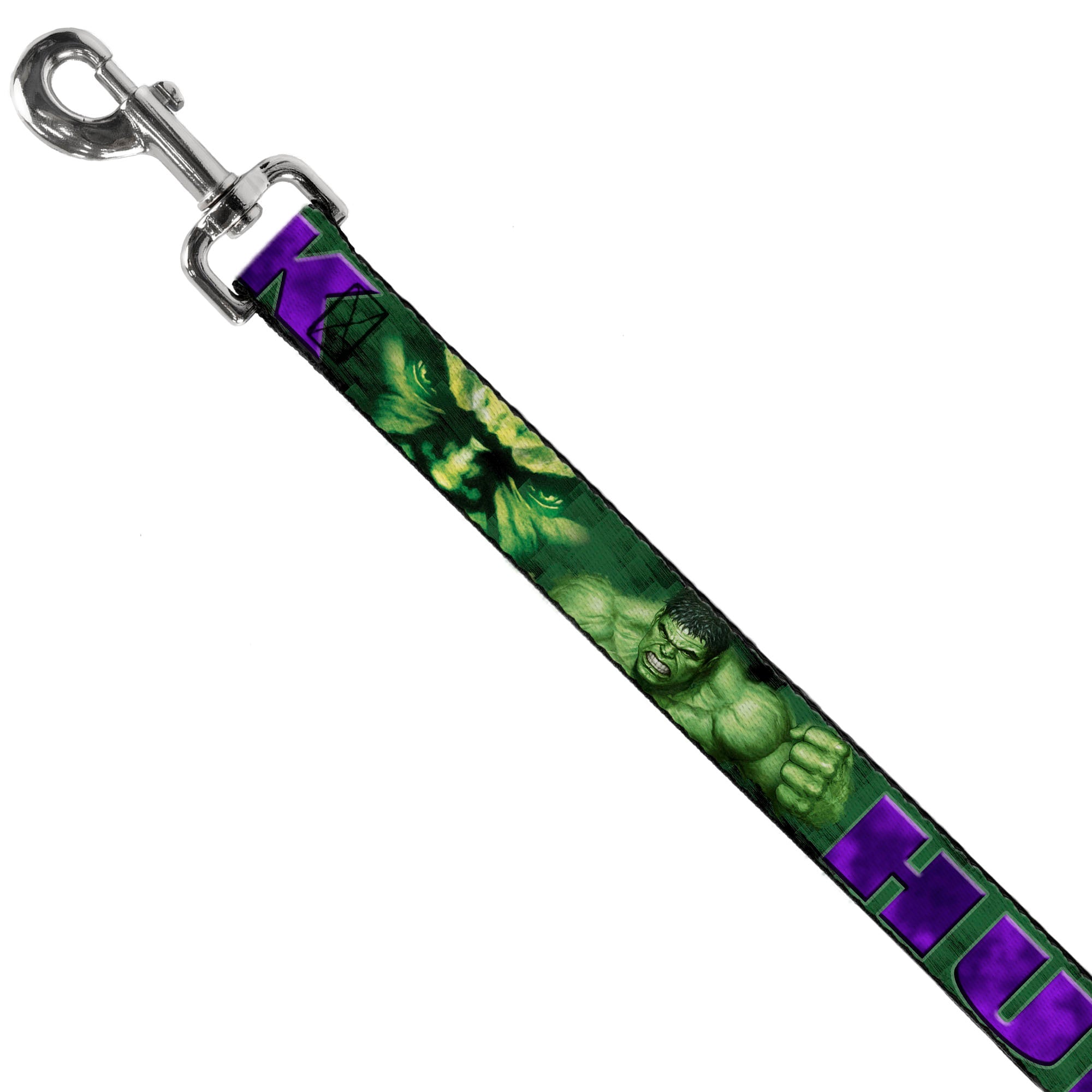 Dog Leash - HULK Face CLOSE-UP/Action Pose Greens/Purples