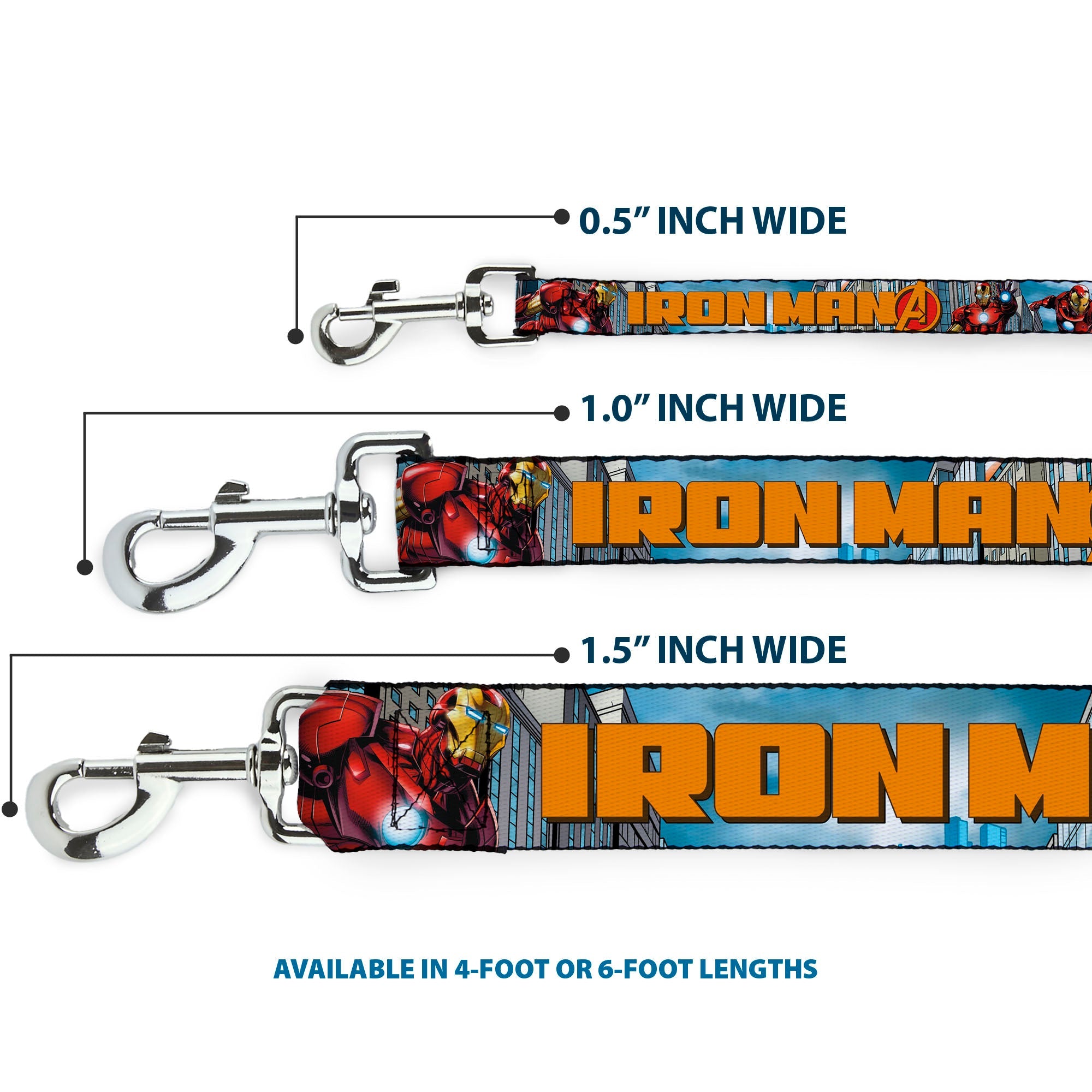 Dog Leash - IRON MAN w/Avengers Logo Cityscape