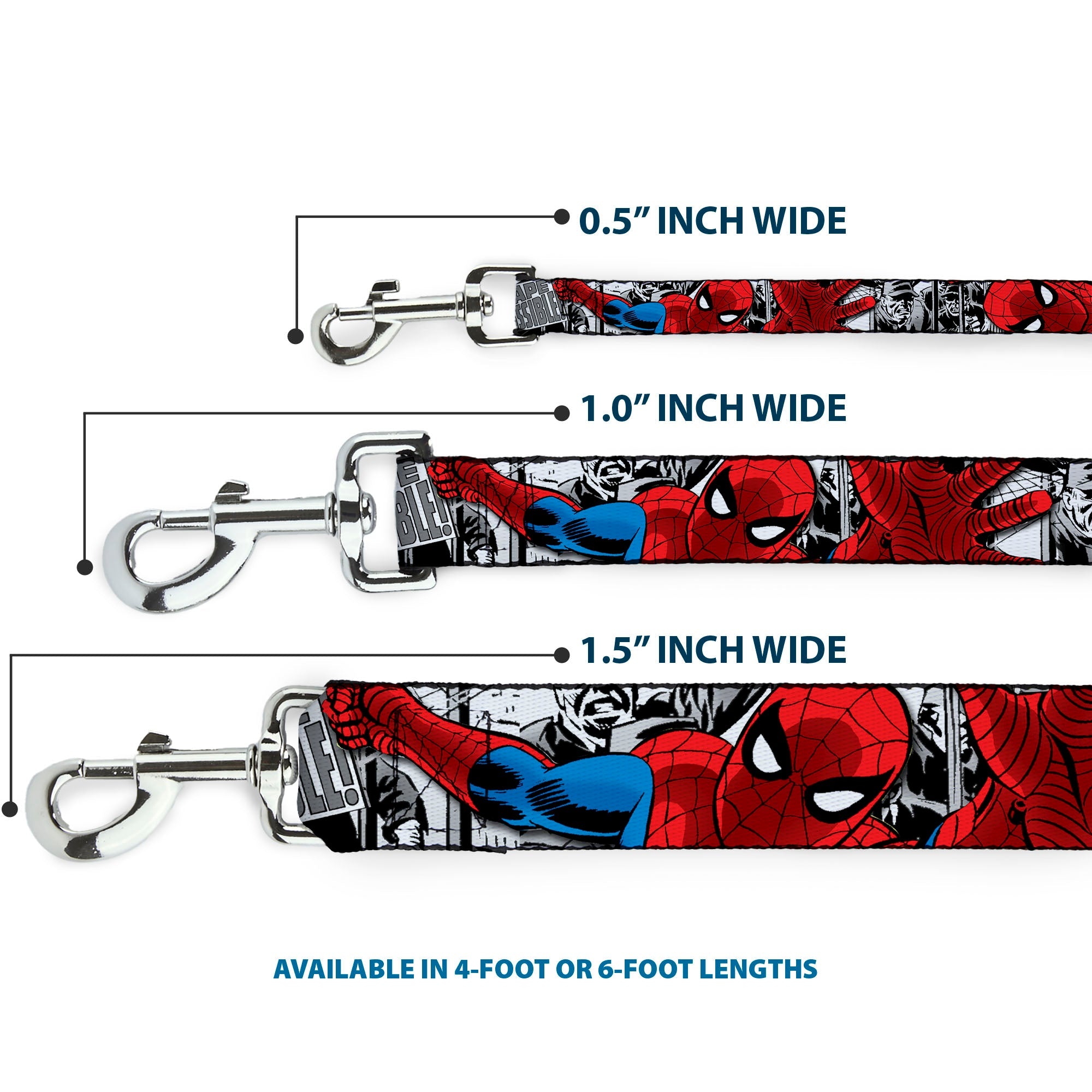 Dog Leash - Spider-Man Action ESCAPE IMPOSSIBLE Gray