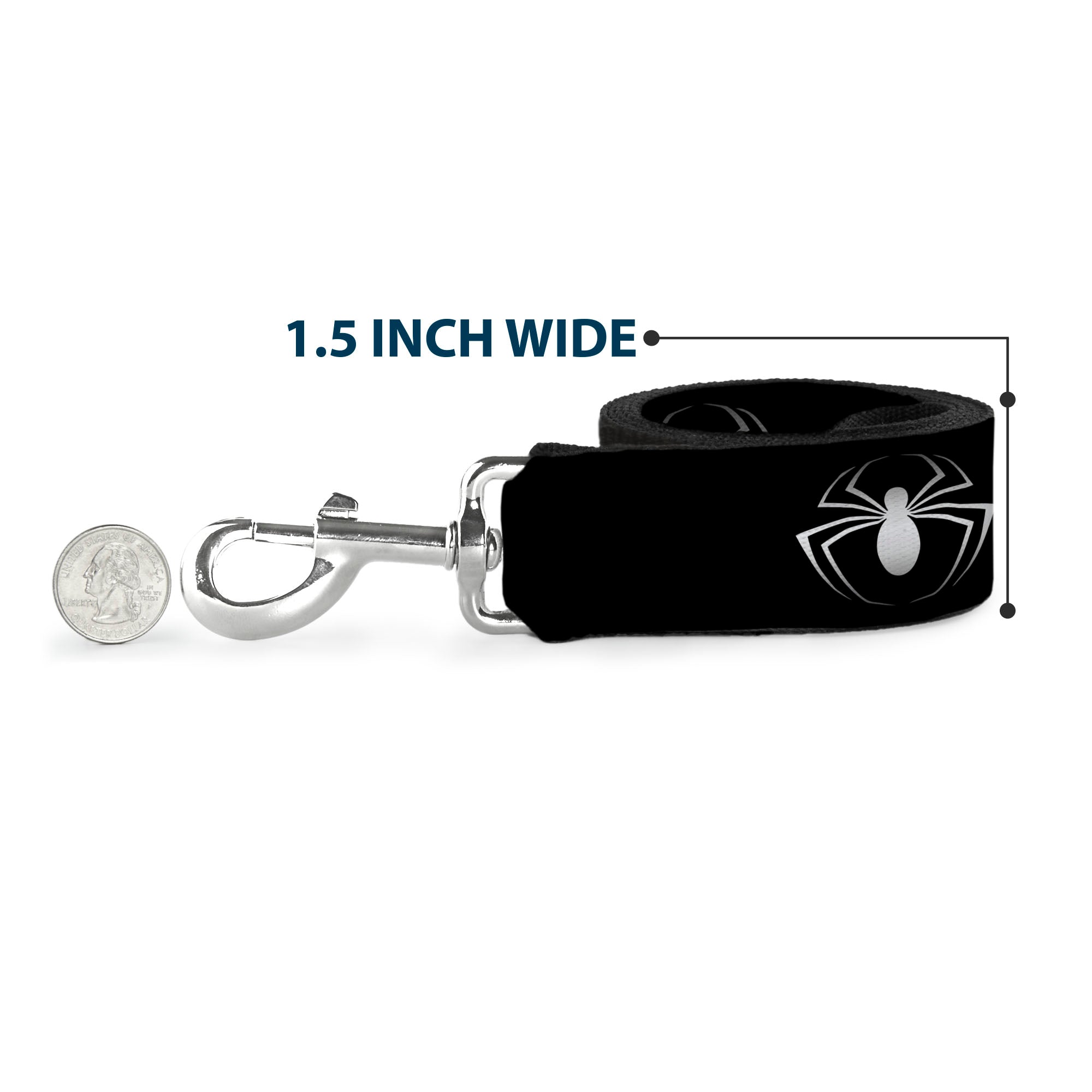 Dog Leash - Spider Logo3 Black/White