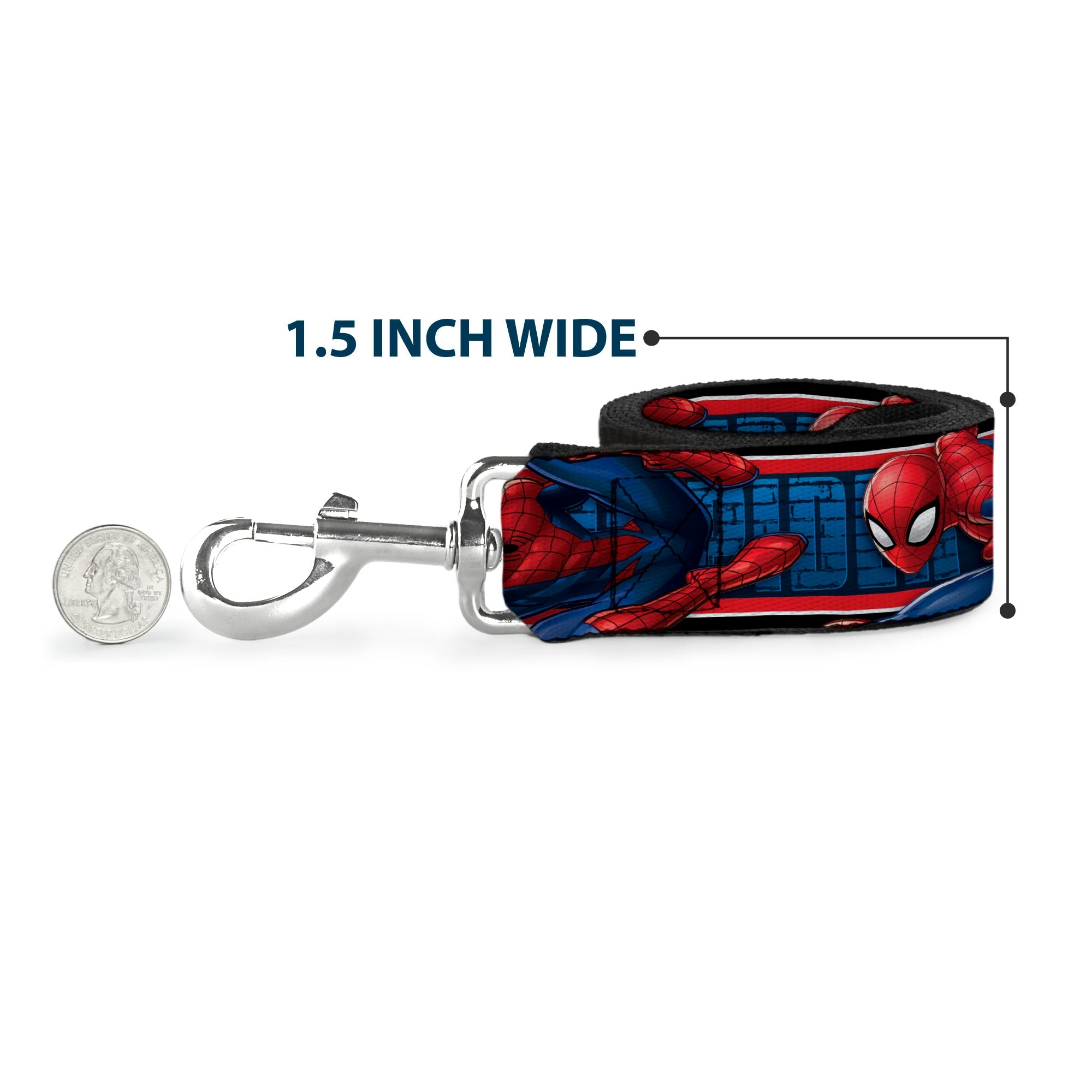 Dog Leash - SPIDER-MAN 3-Action Poses/Bricks/Stripe Blues/Red/White
