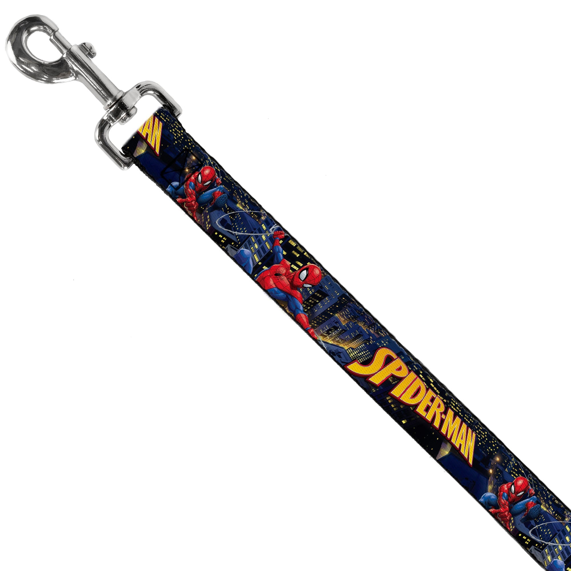 Dog Leash - SPIDER-MAN Title Logo and Action Skyline Poses