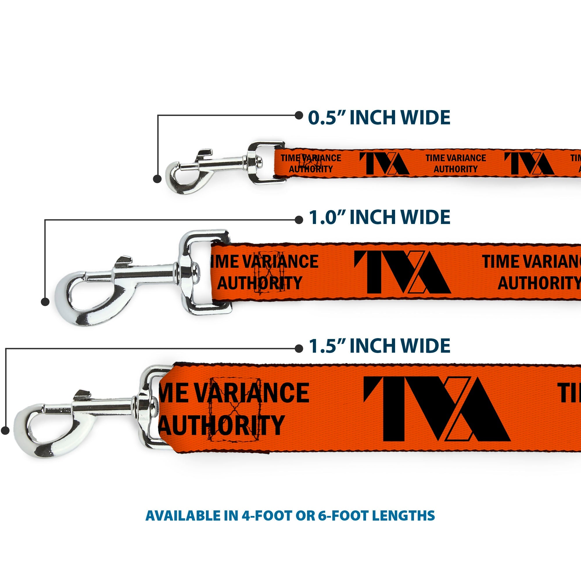 Dog Leash - Loki Series TVA TIME VARIANCE AUTHORITY Text Orange/Black