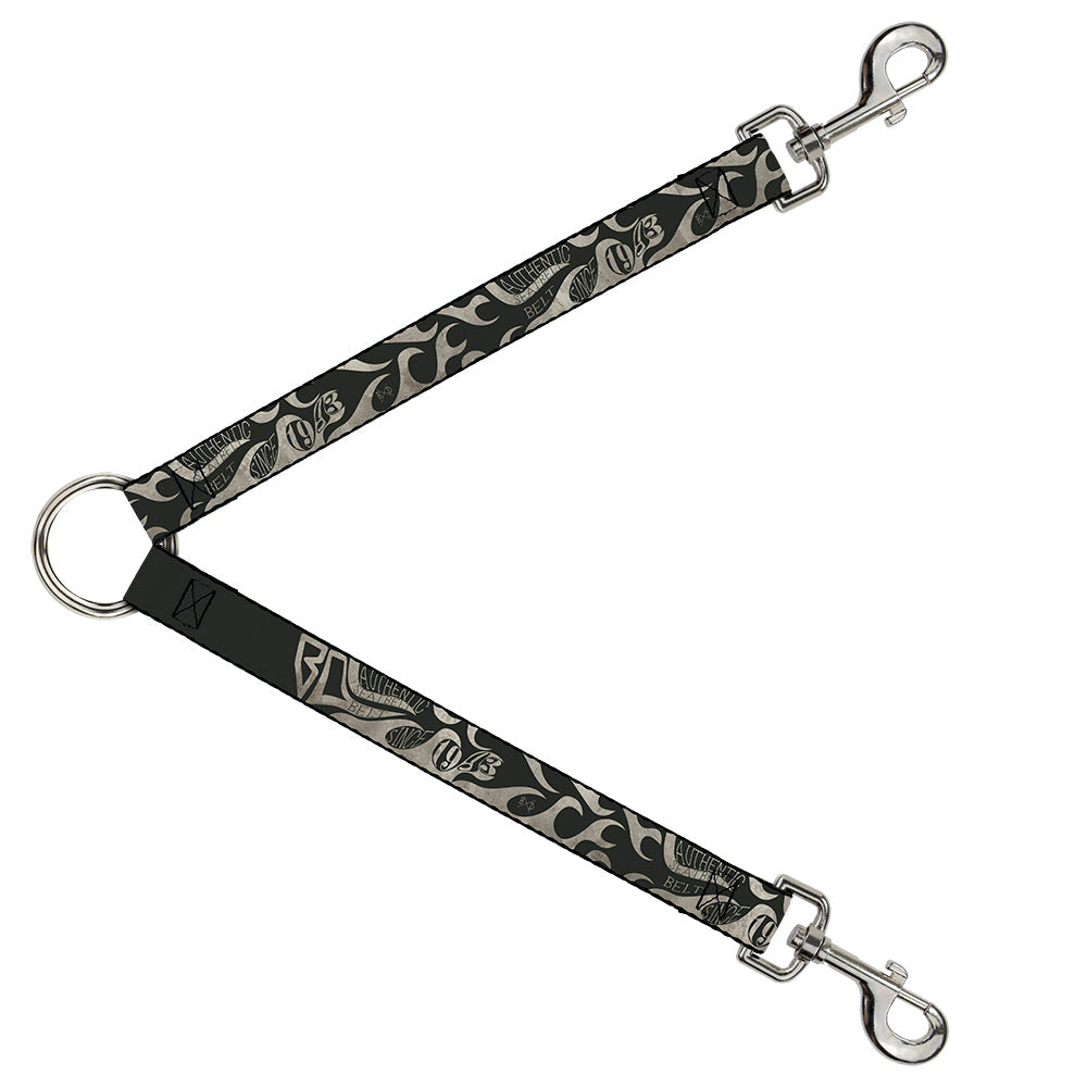 Dog Leash Splitter - BD AUTHENTIC SEATBELT BELT SINCE 1993 Flames Olive/Tan