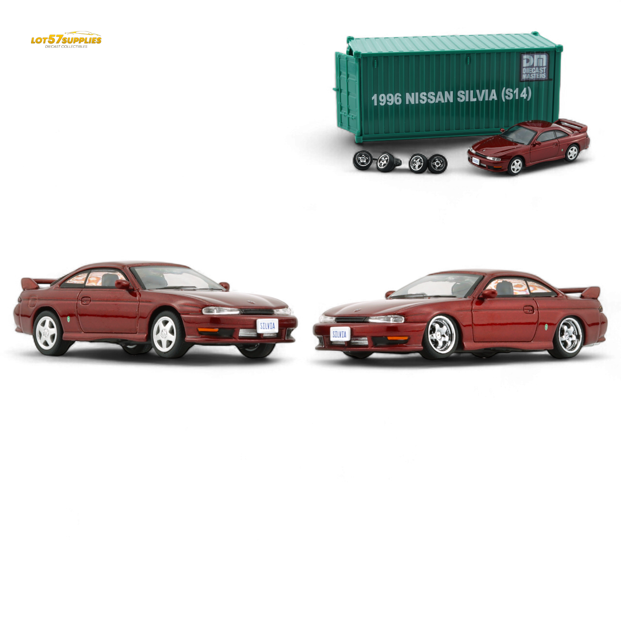 BM Creations Nissan Silvia S14 RED - RHD 1:64