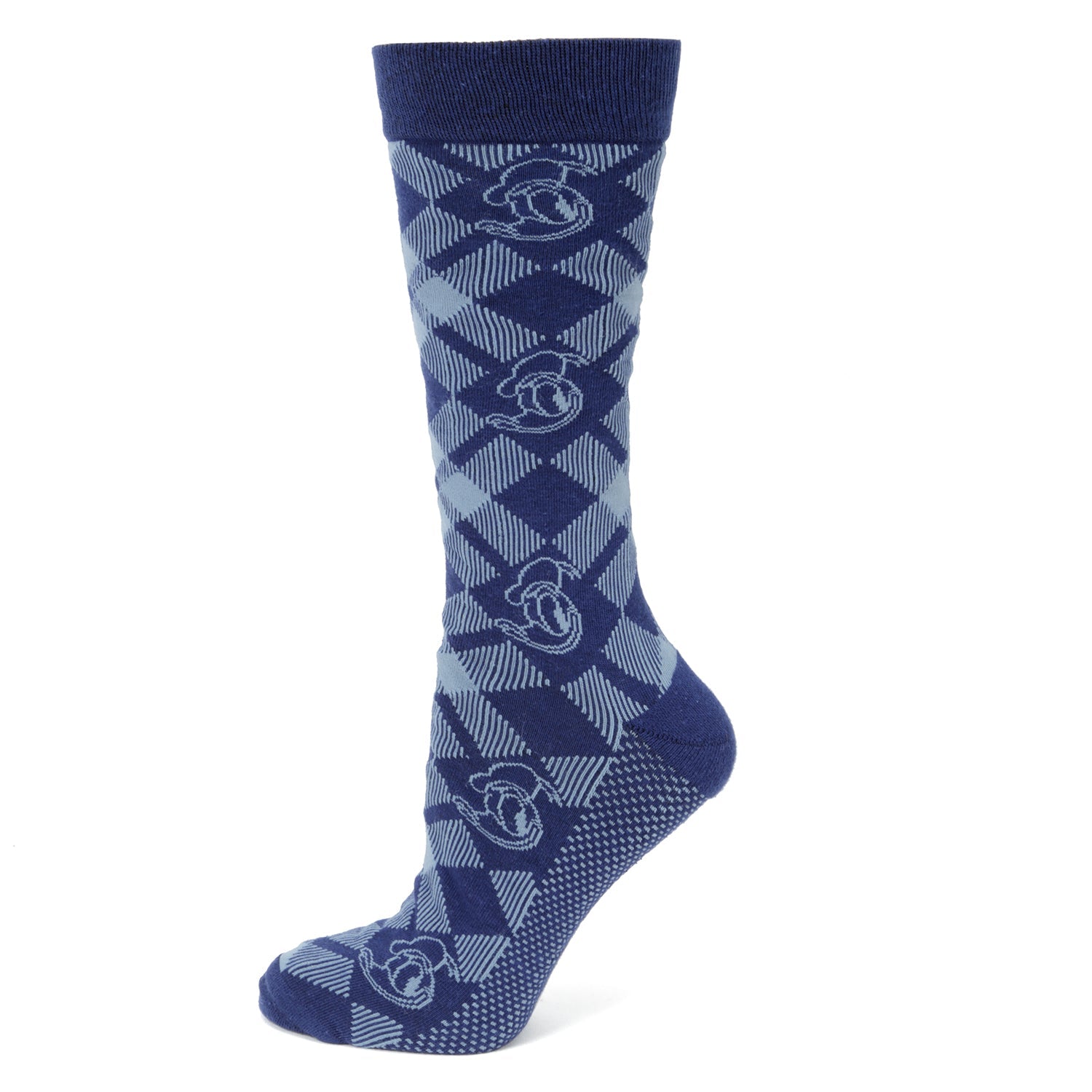 Disney Donald Duck Plaid Socks and Mickey Mouse Blue Lapel Pin Gift Set