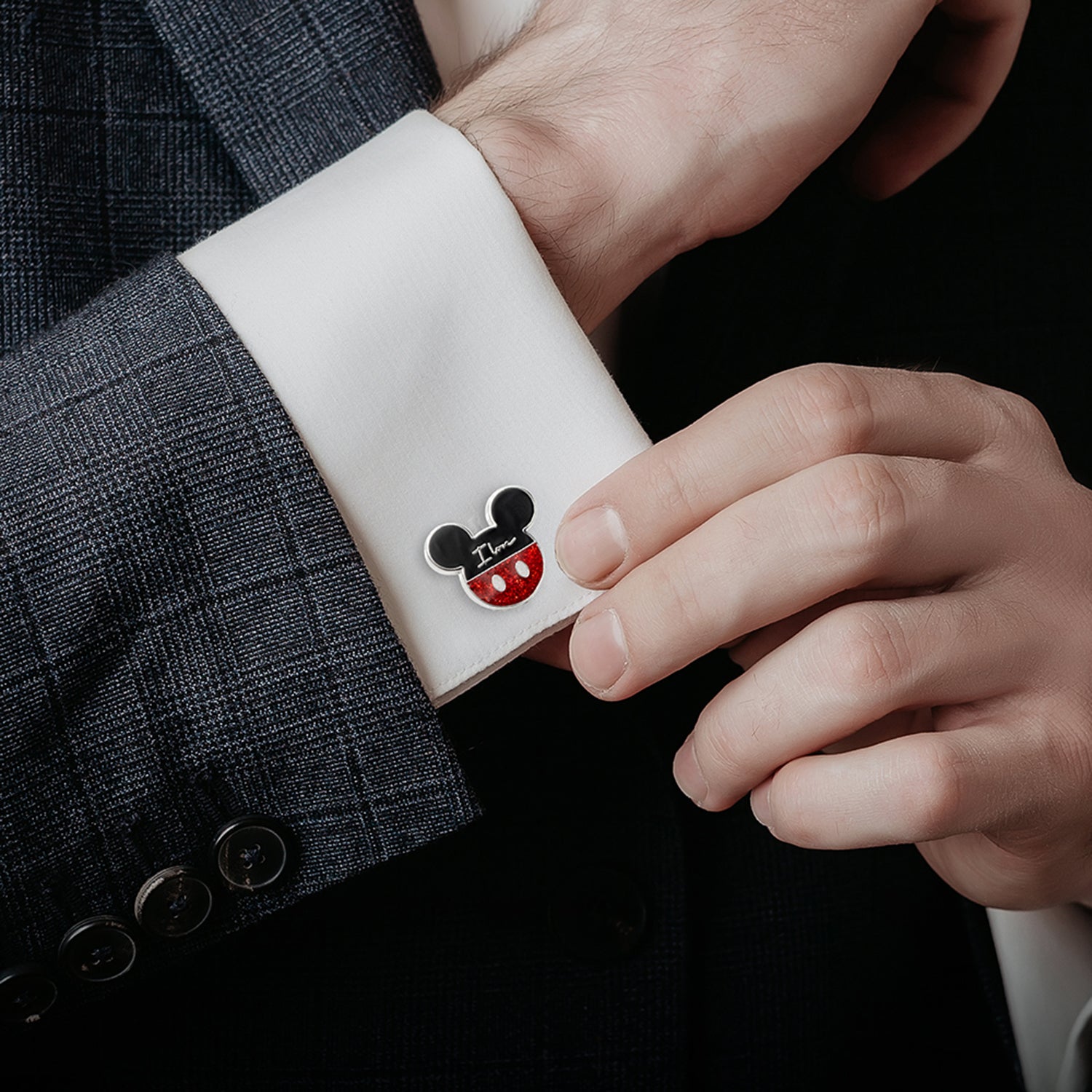 Disney Mickey and Minnie Mouse "I Love Us" Cufflinks