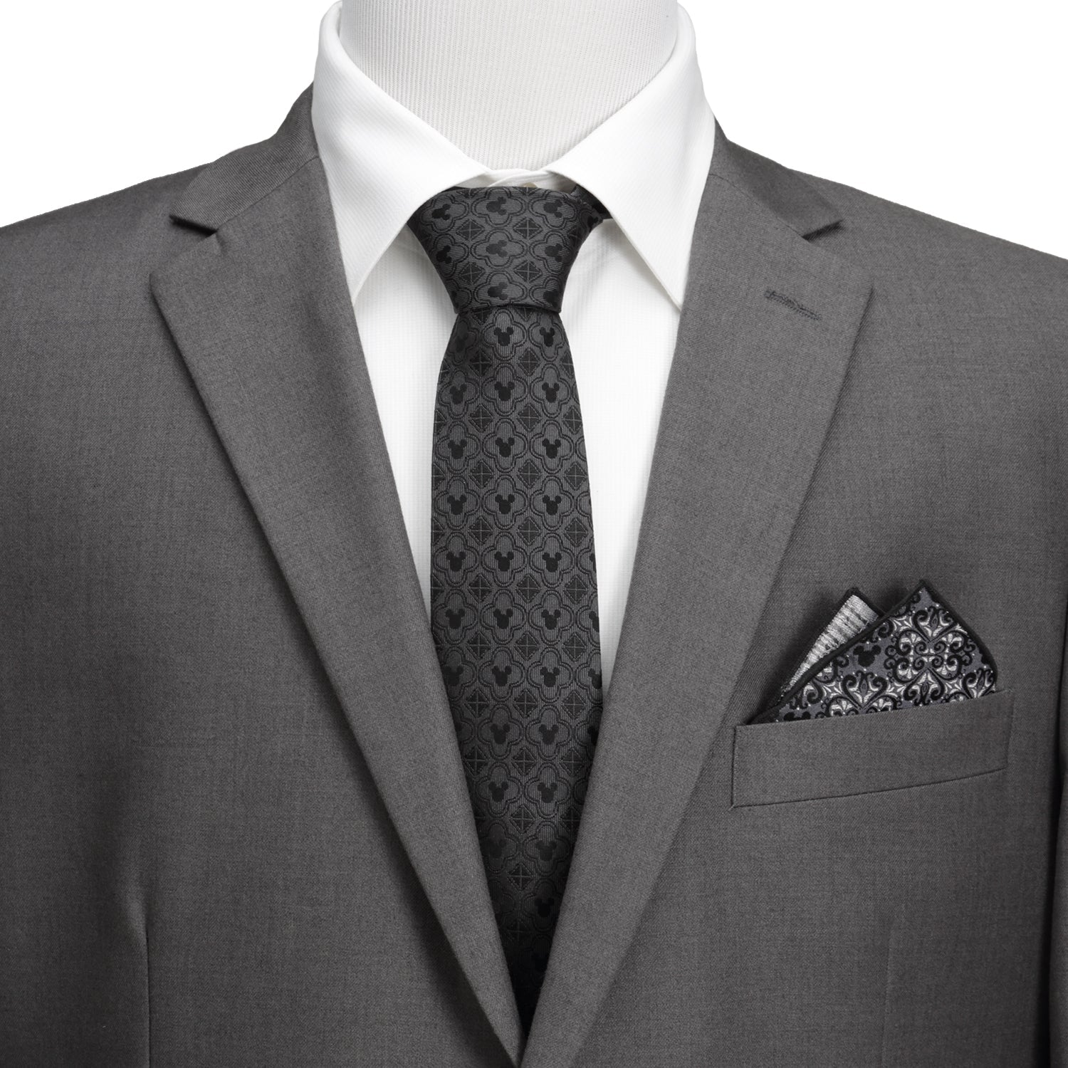 Disney Mickey Mouse Pattern Black Men's Tie