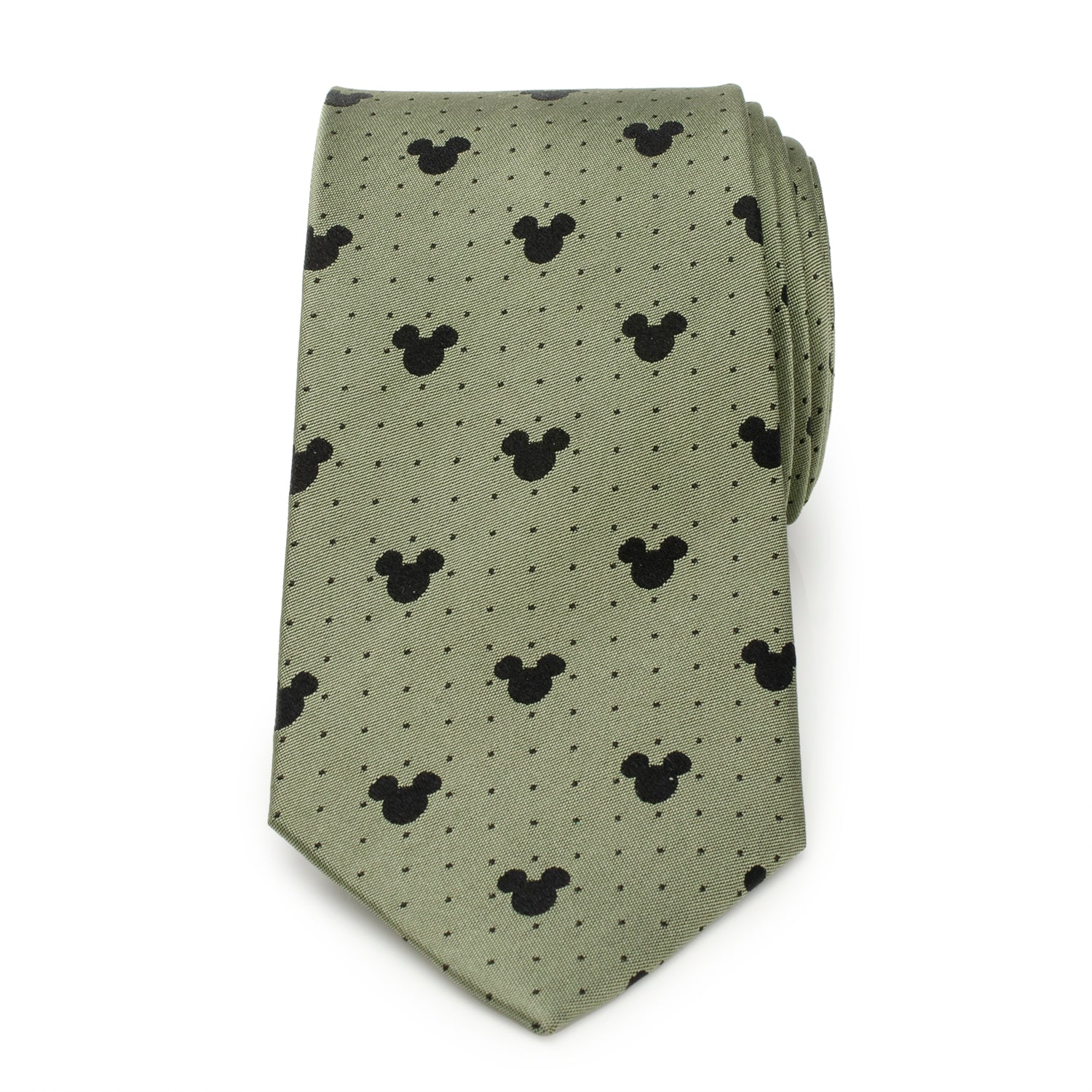 Disney Mickey Mouse Silhouette Dot Green Men's Tie