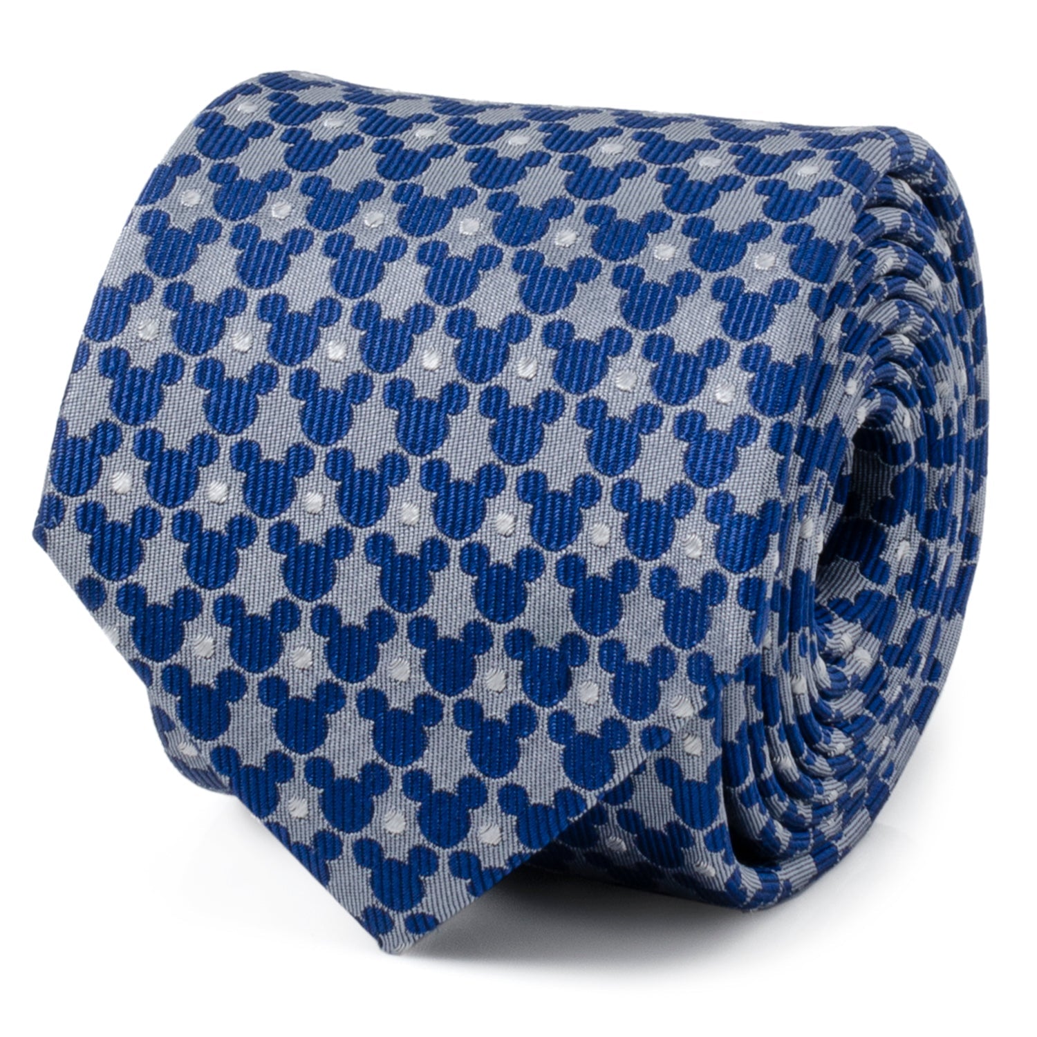 Disney Mickey Mouse Silhouette Pattern Dot Blue Tie