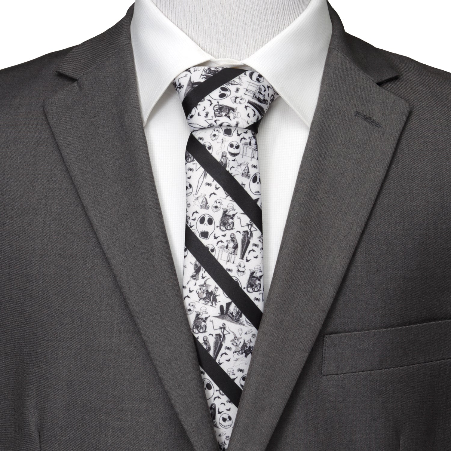 Disney The Nightmare Before Christmas Striped Black Men's Tie