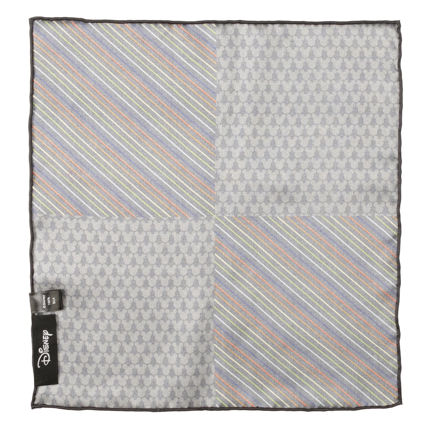 Disney Mickey Mouse Silhouette Rainbow Pocket Square
