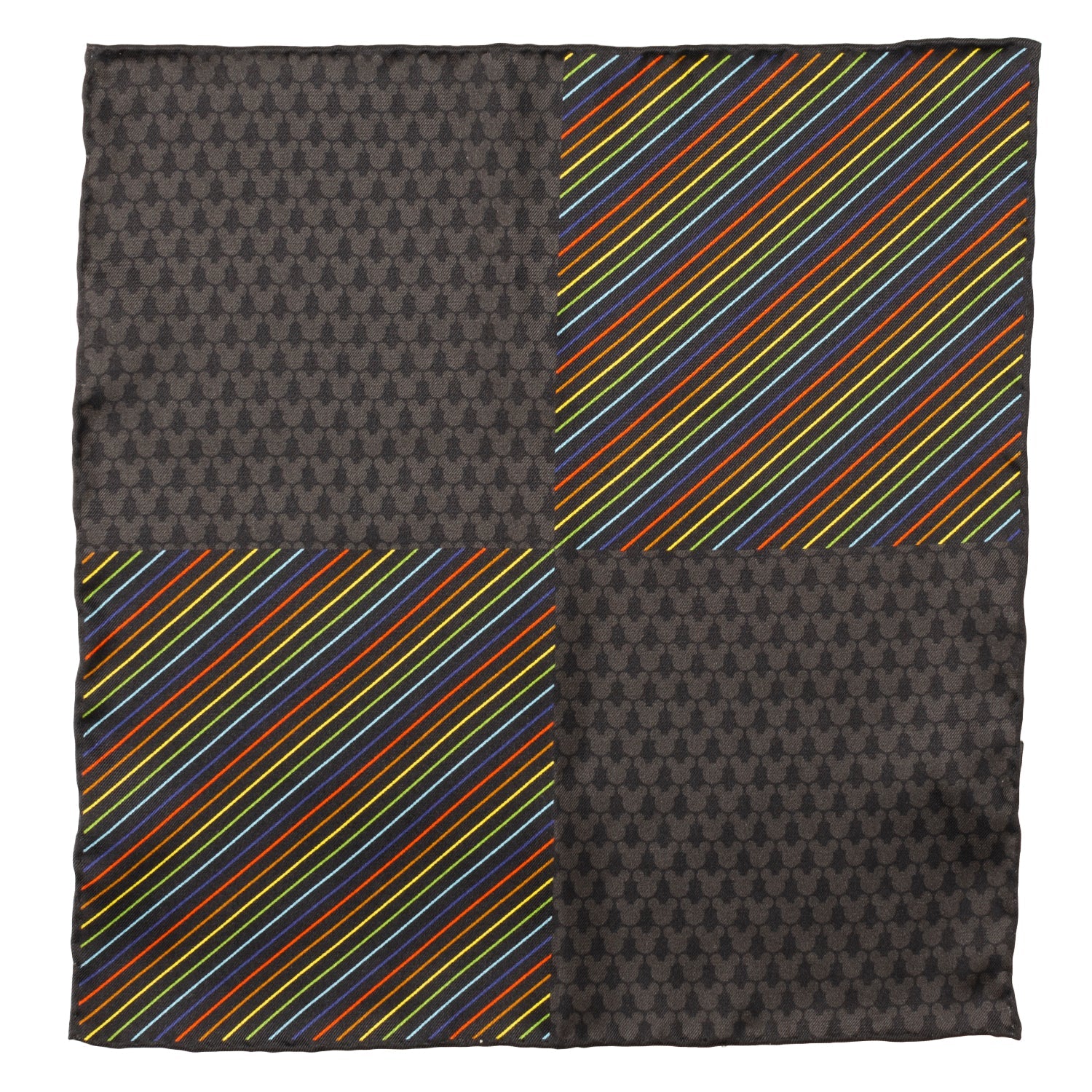 Disney Mickey Mouse Silhouette Rainbow Pocket Square