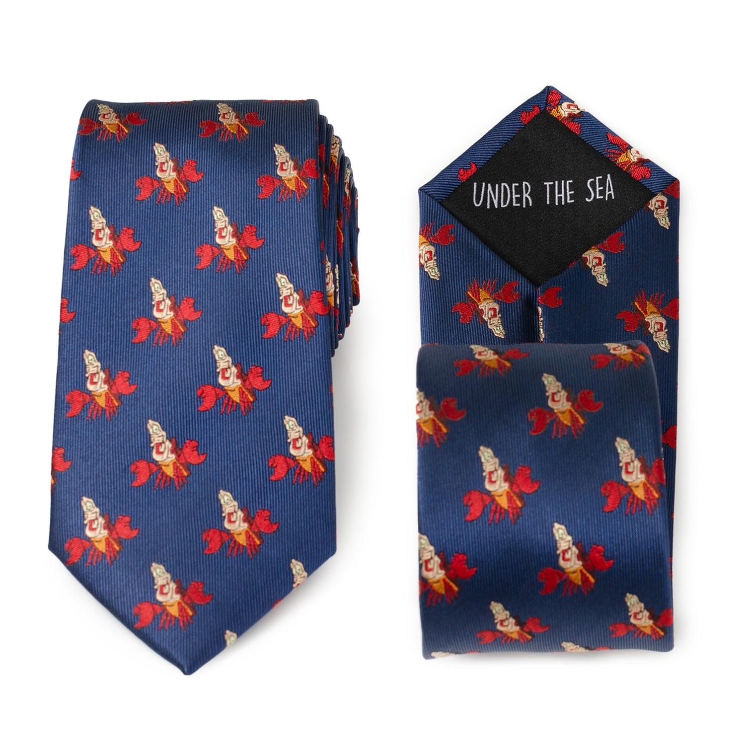 Disney The Little Mermaid Sebastian Hidden Message Blue Men's Tie