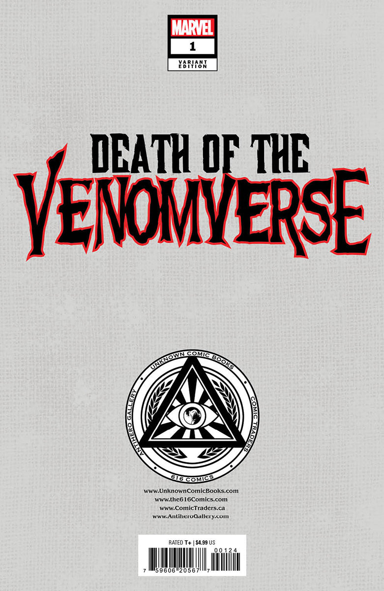 DEATH OF THE VENOMVERSE #1 UNKNOWN COMICS DAVIDE PARATORE EXCLUSIVE VIRGIN VAR (08/02/2023)