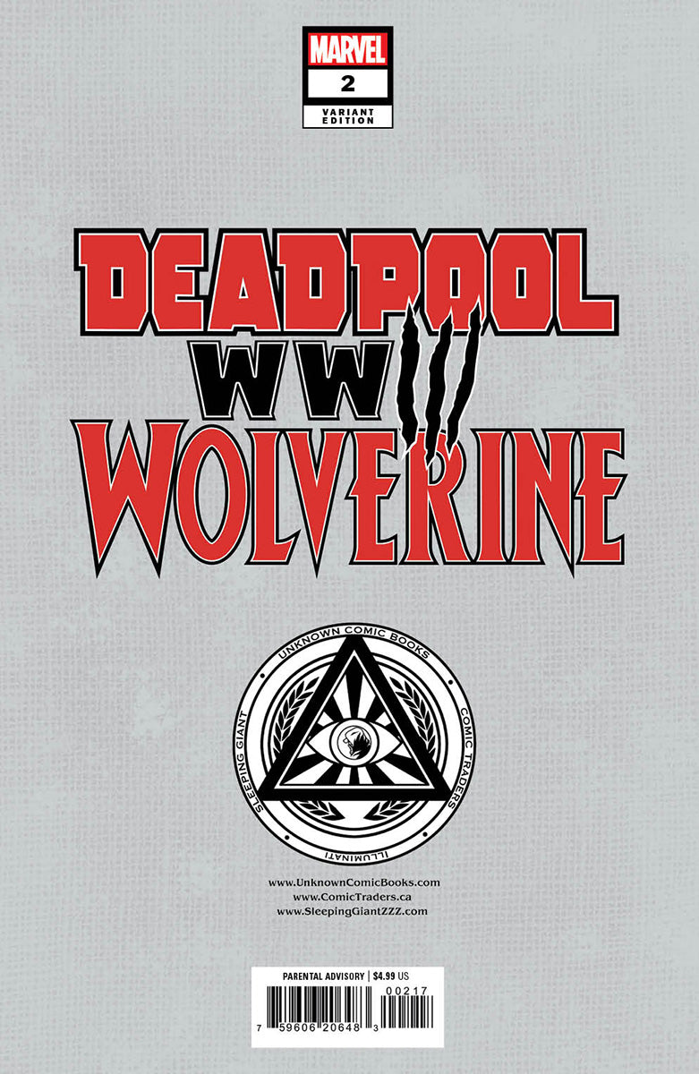 DEADPOOL & WOLVERINE: WWIII #2 UNKNOWN COMICS TYLER KIRKHAM EXCLUSIVE  VIRGIN VAR (06/12/2024)