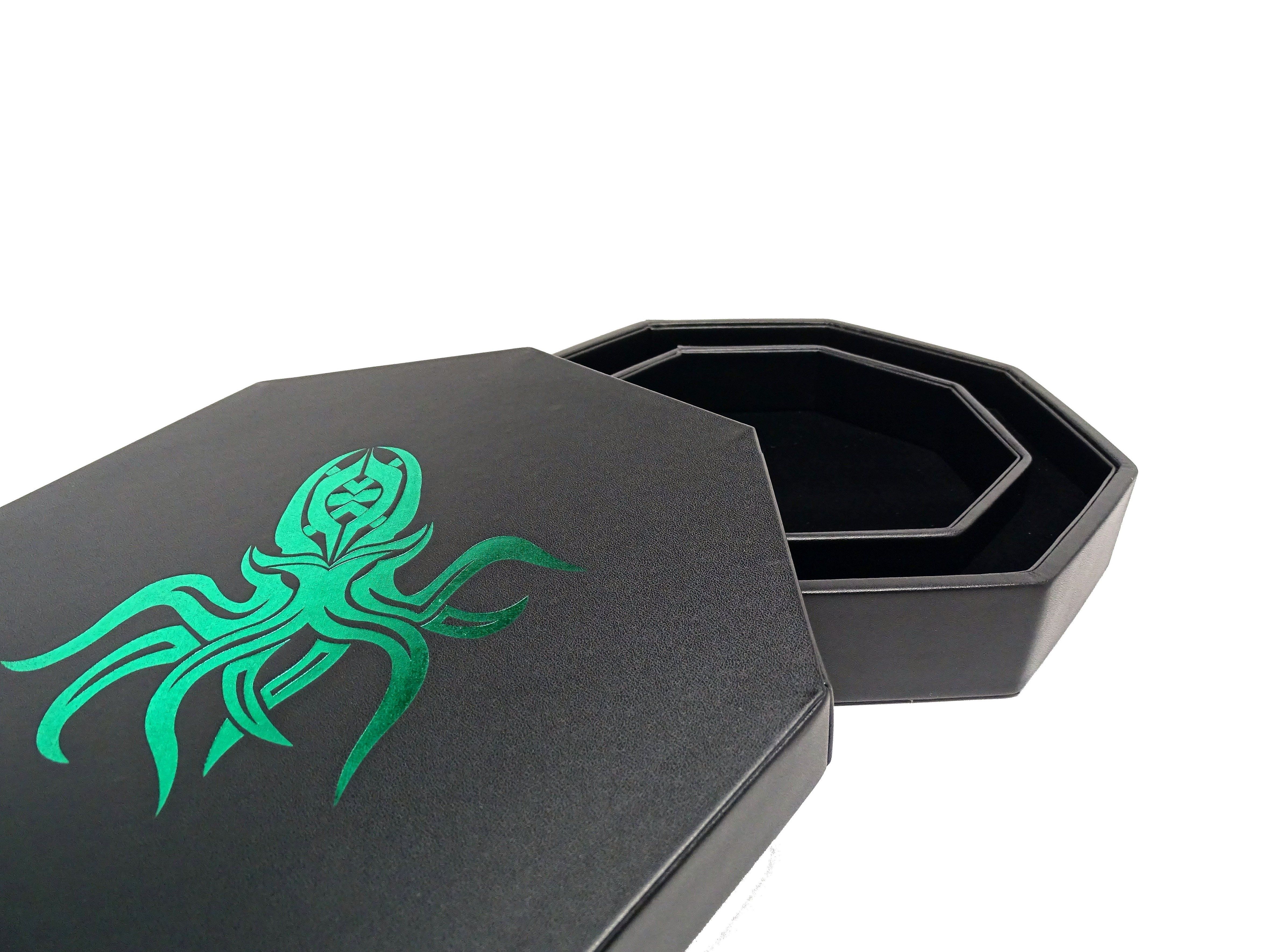 (Pre-Order) Green Cthulhu Dice Tray With Dice Staging Area and Lid