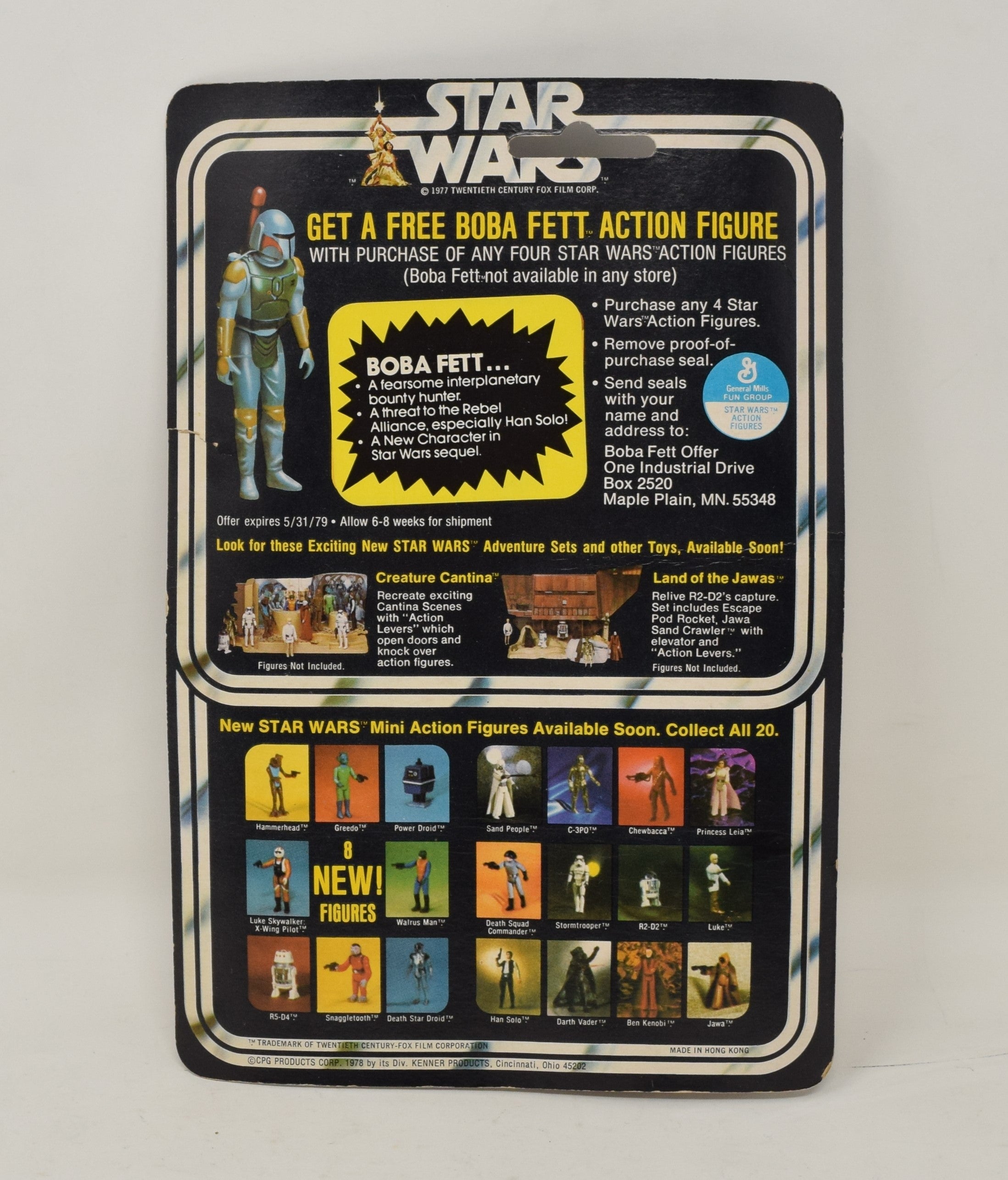 Star Wars Death Star Droid Kenner 1978 20 Back MOC Free Boba Fett