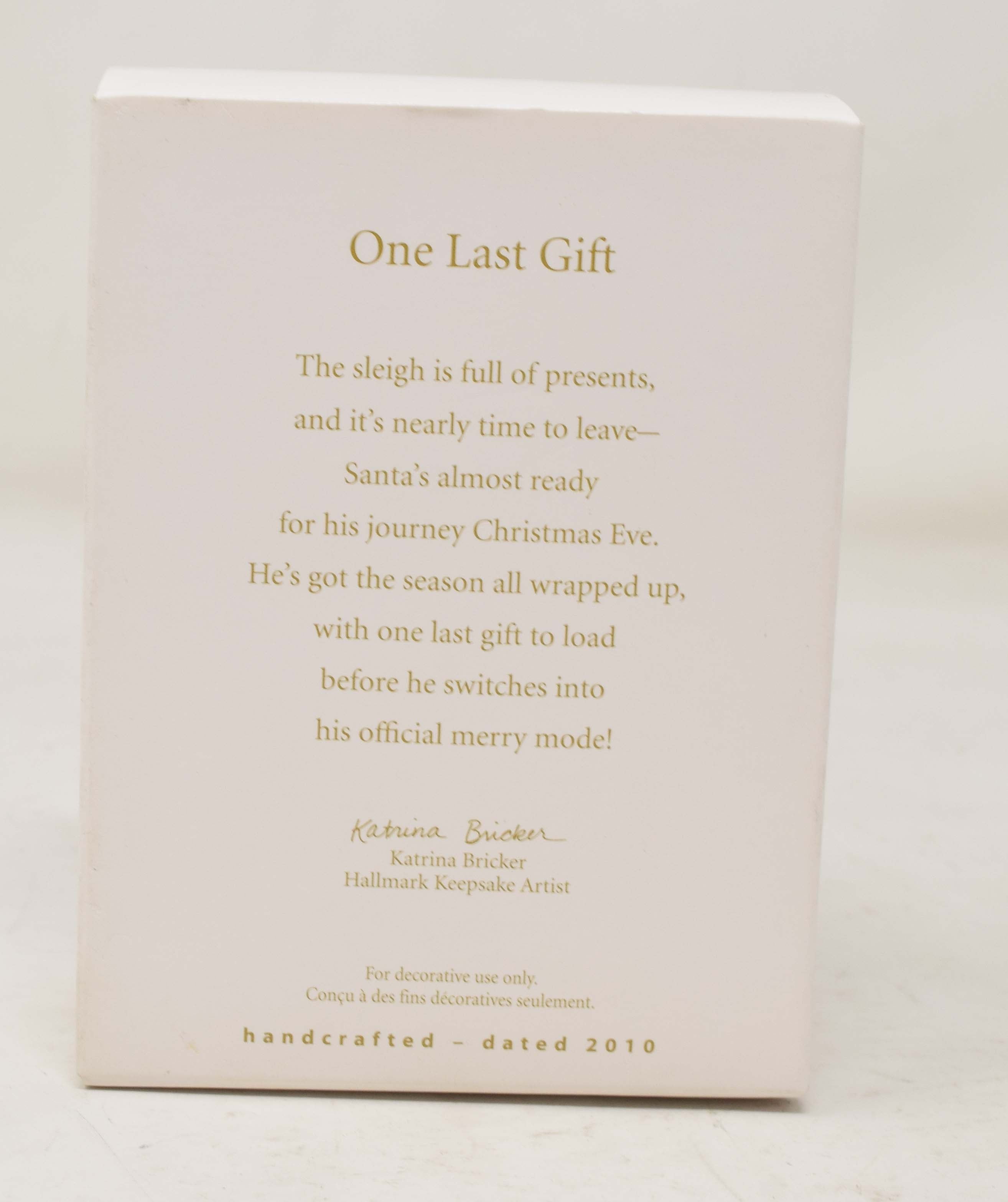 Hallmark Keepsake Ornament Santa Claus One Last Gift Christmas Tree 2010 NIB
