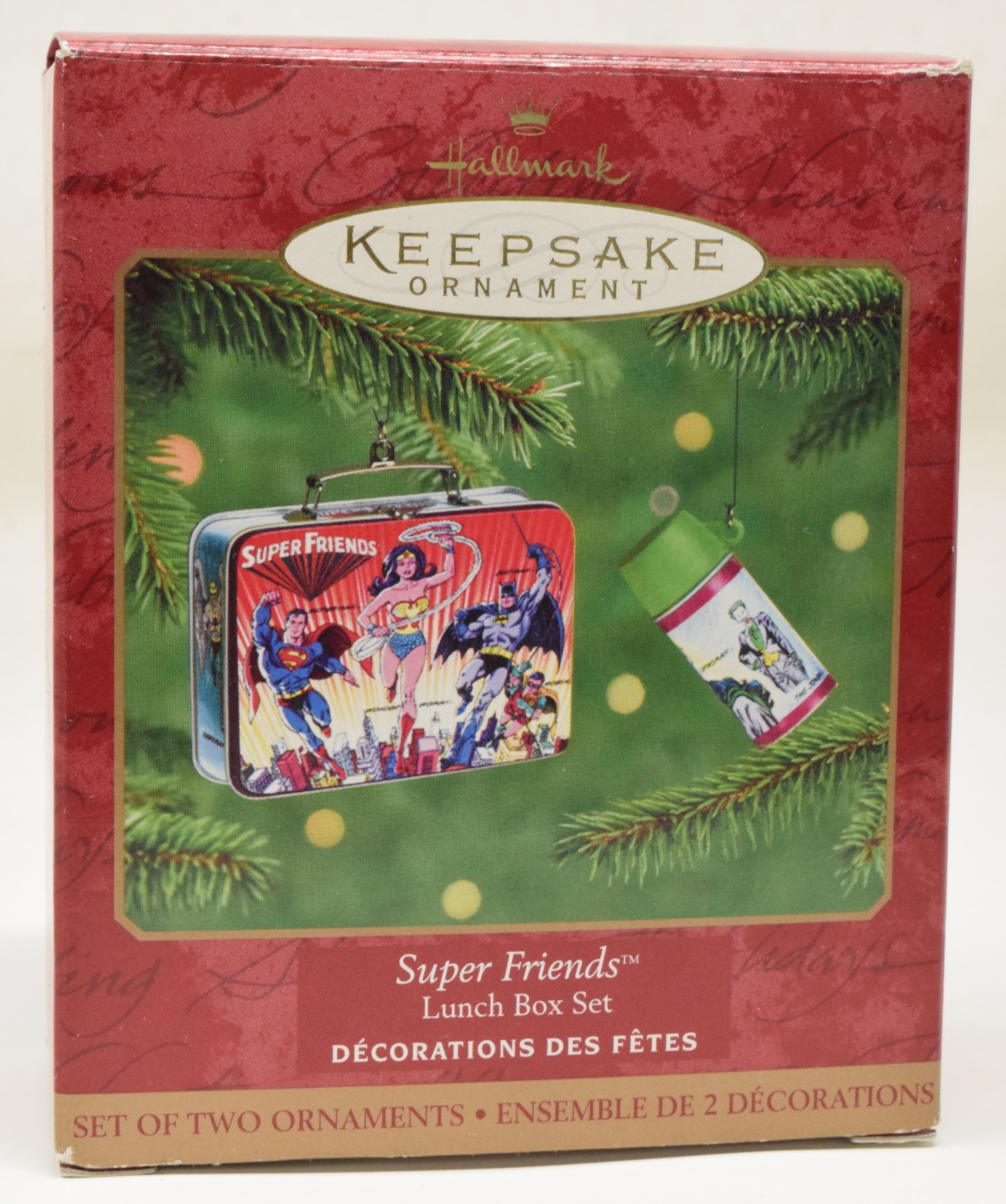 Hallmark Keepsake Super Friends Lunch Box Set Christmas Ornament 2000